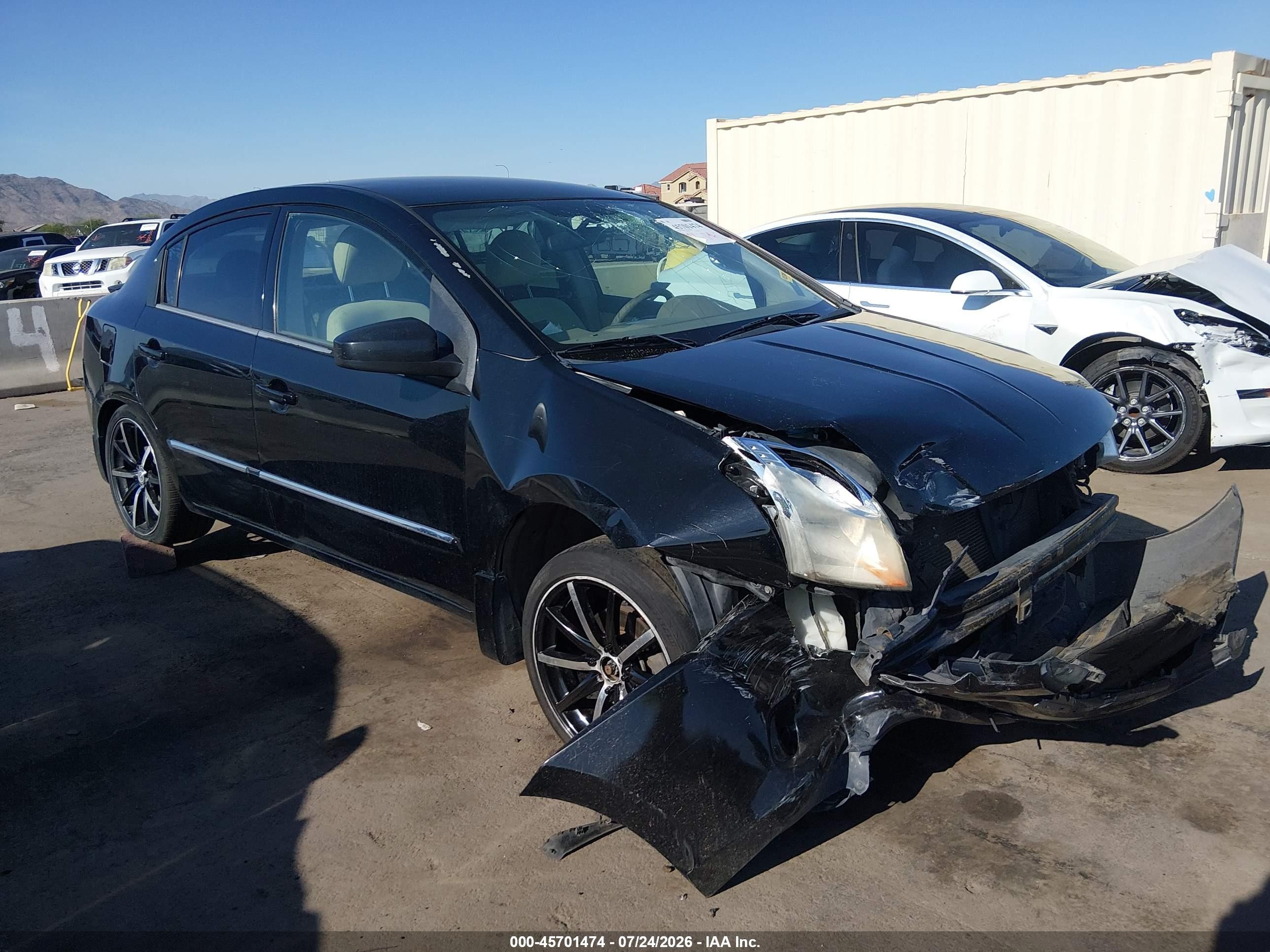 2012 Nissan Sentra 2.0 S Black vin: 3N1AB6AP0CL687021