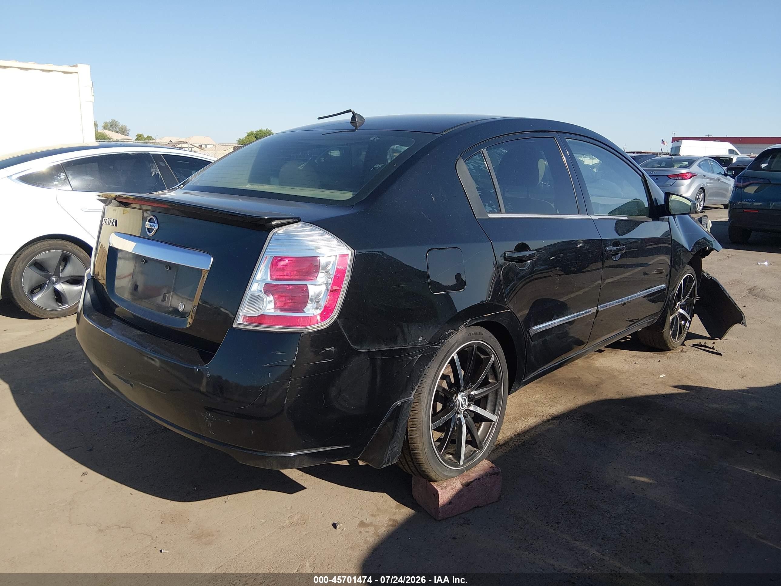 2012 Nissan Sentra 2.0 S Black vin: 3N1AB6AP0CL687021