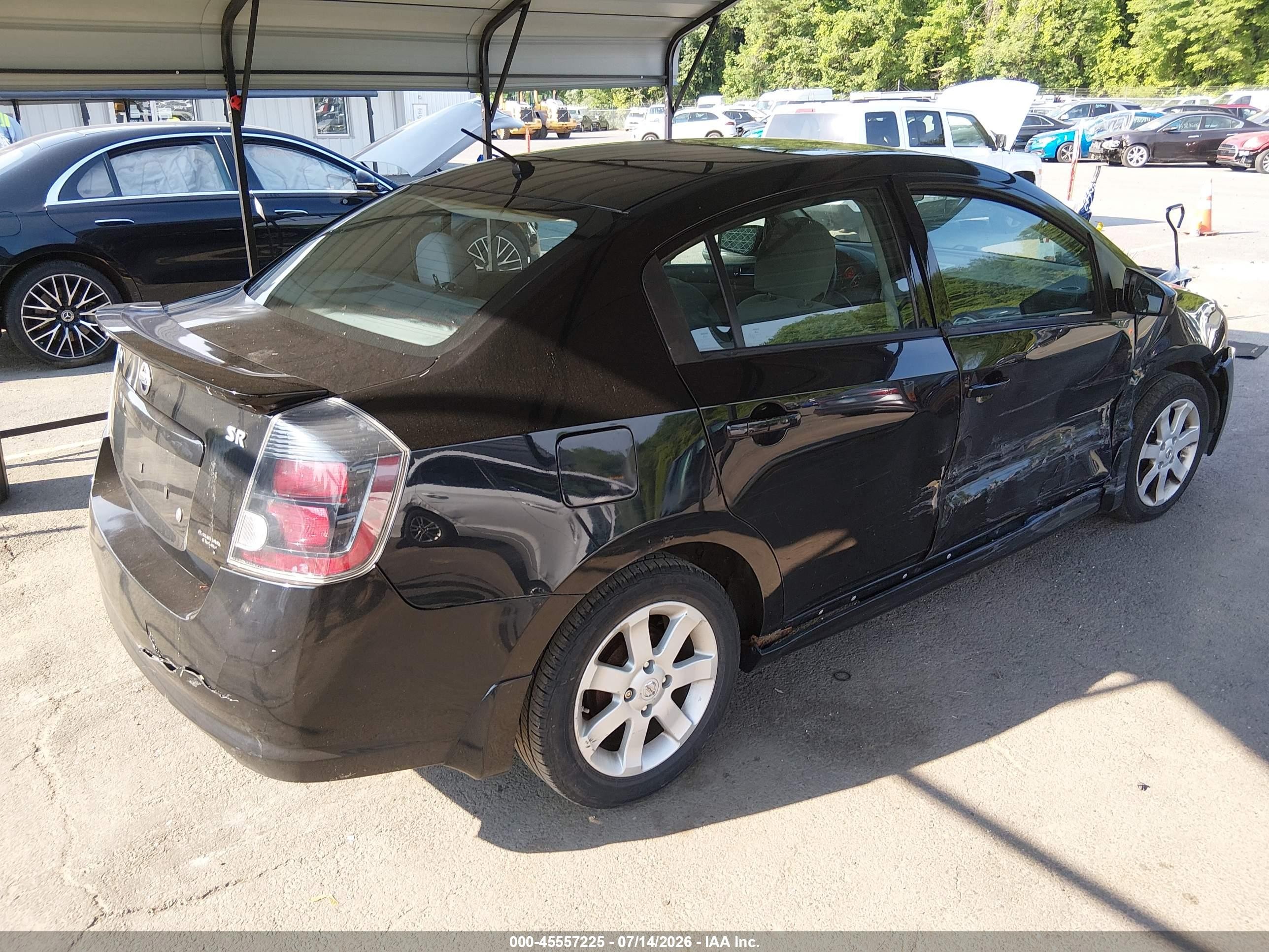 2012 Nissan Sentra 2.0 Sr Black vin: 3N1AB6AP0CL750053