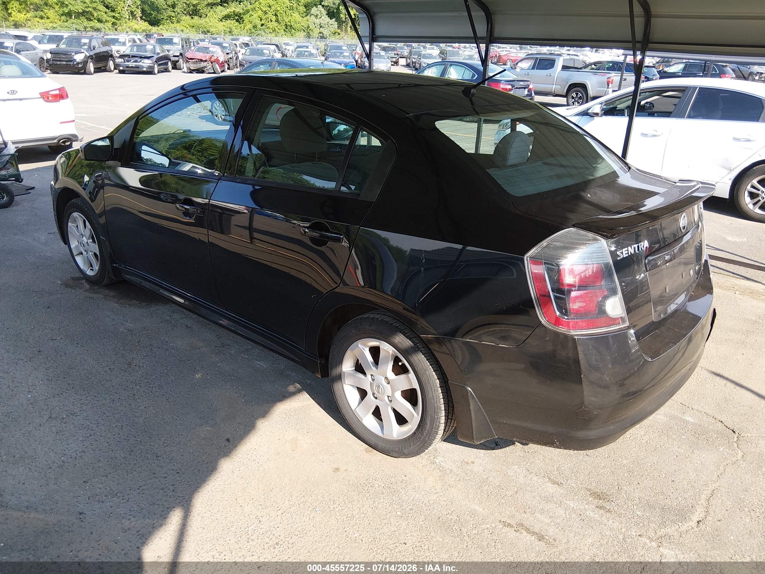 2012 Nissan Sentra 2.0 Sr Black vin: 3N1AB6AP0CL750053