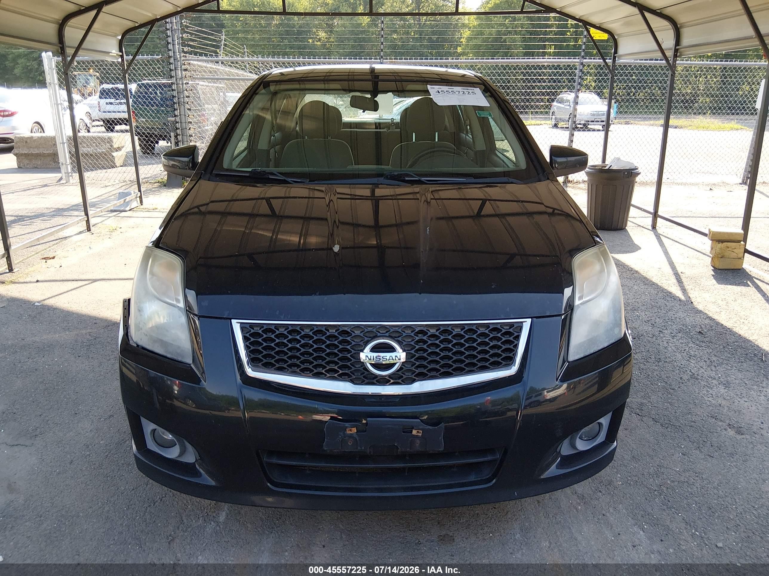2012 Nissan Sentra 2.0 Sr Black vin: 3N1AB6AP0CL750053
