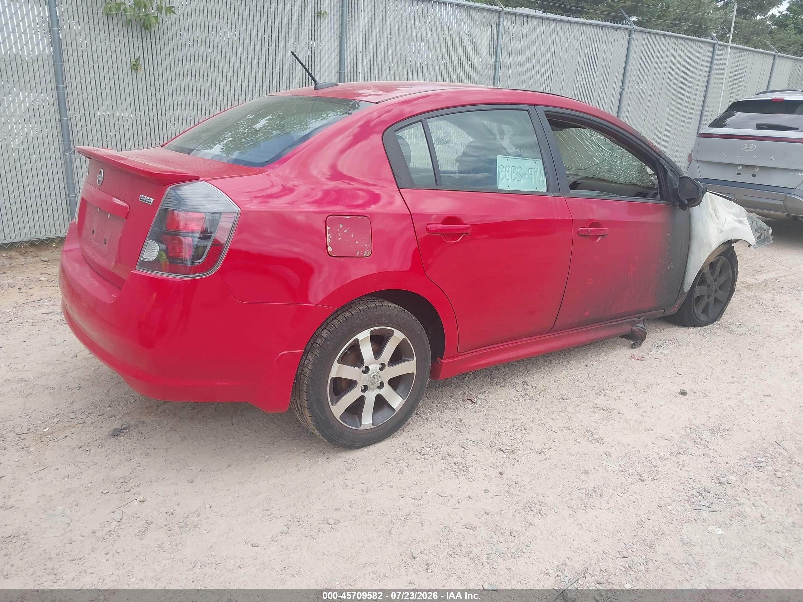 2012 Nissan Sentra 2.0 Sr Red vin: 3N1AB6AP0CL773185