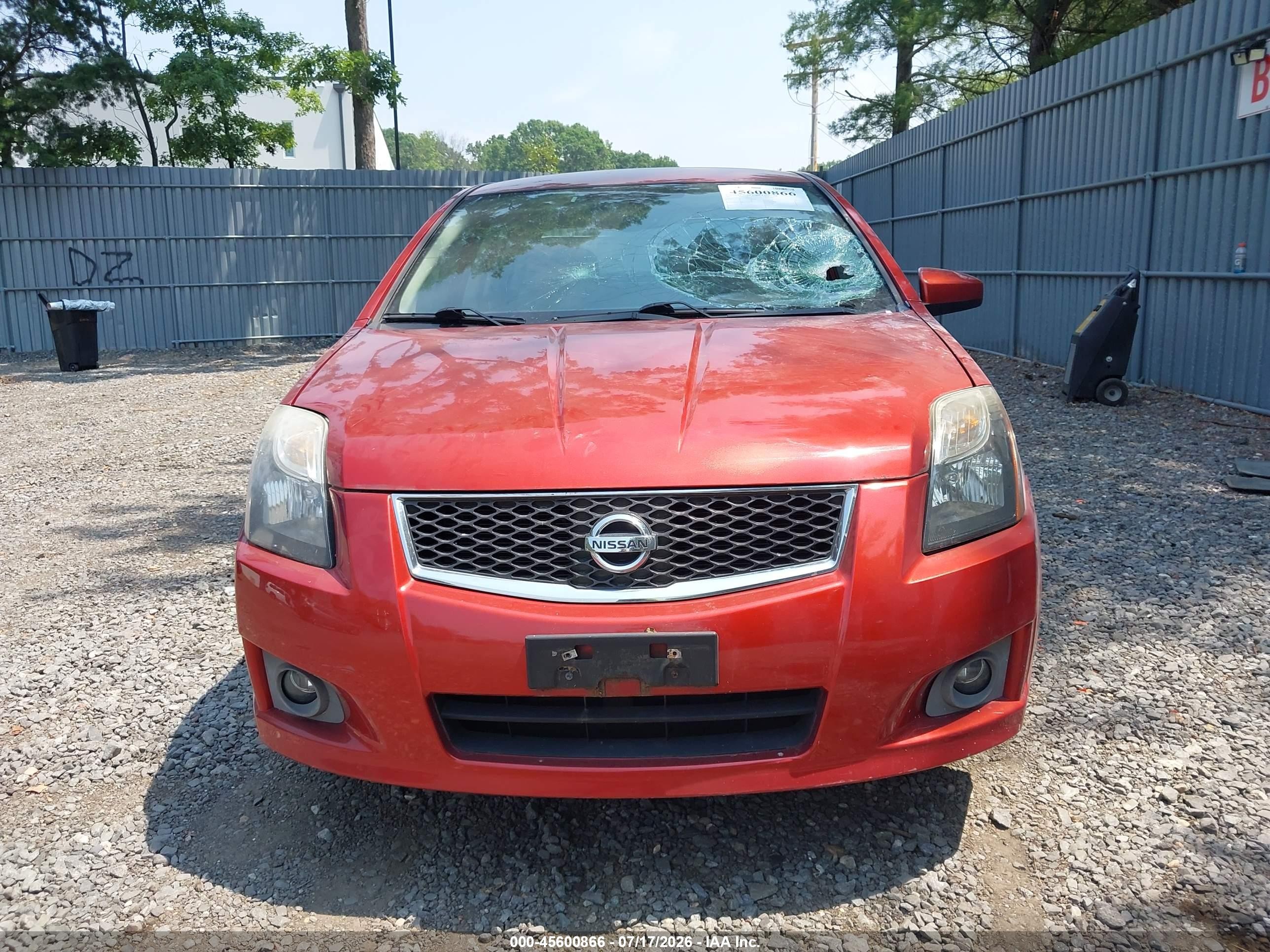 2010 Nissan Sentra 2.0sr Red vin: 3N1AB6AP1AL682231