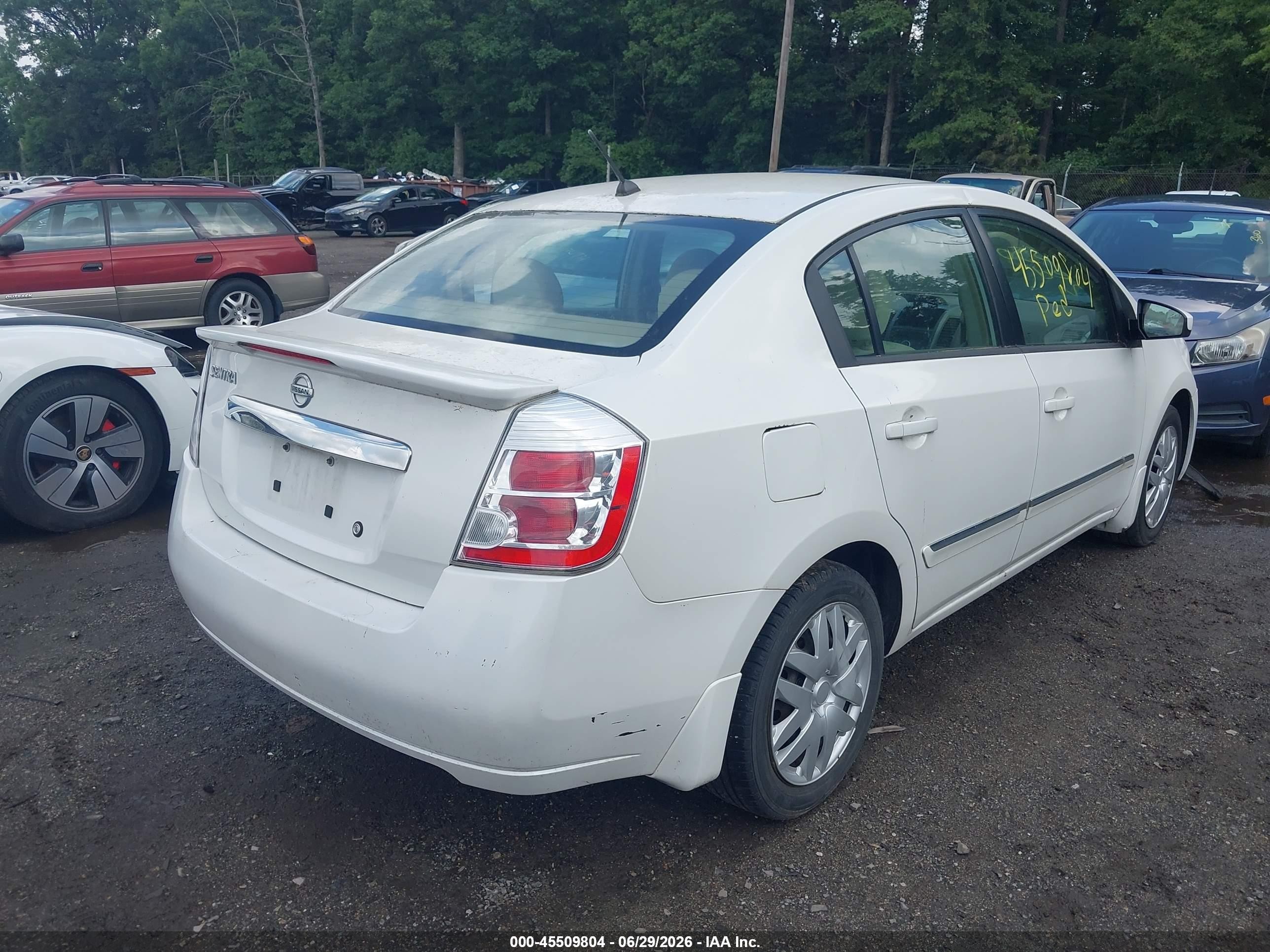 2012 Nissan Sentra 2.0 S White vin: 3N1AB6AP1CL641763