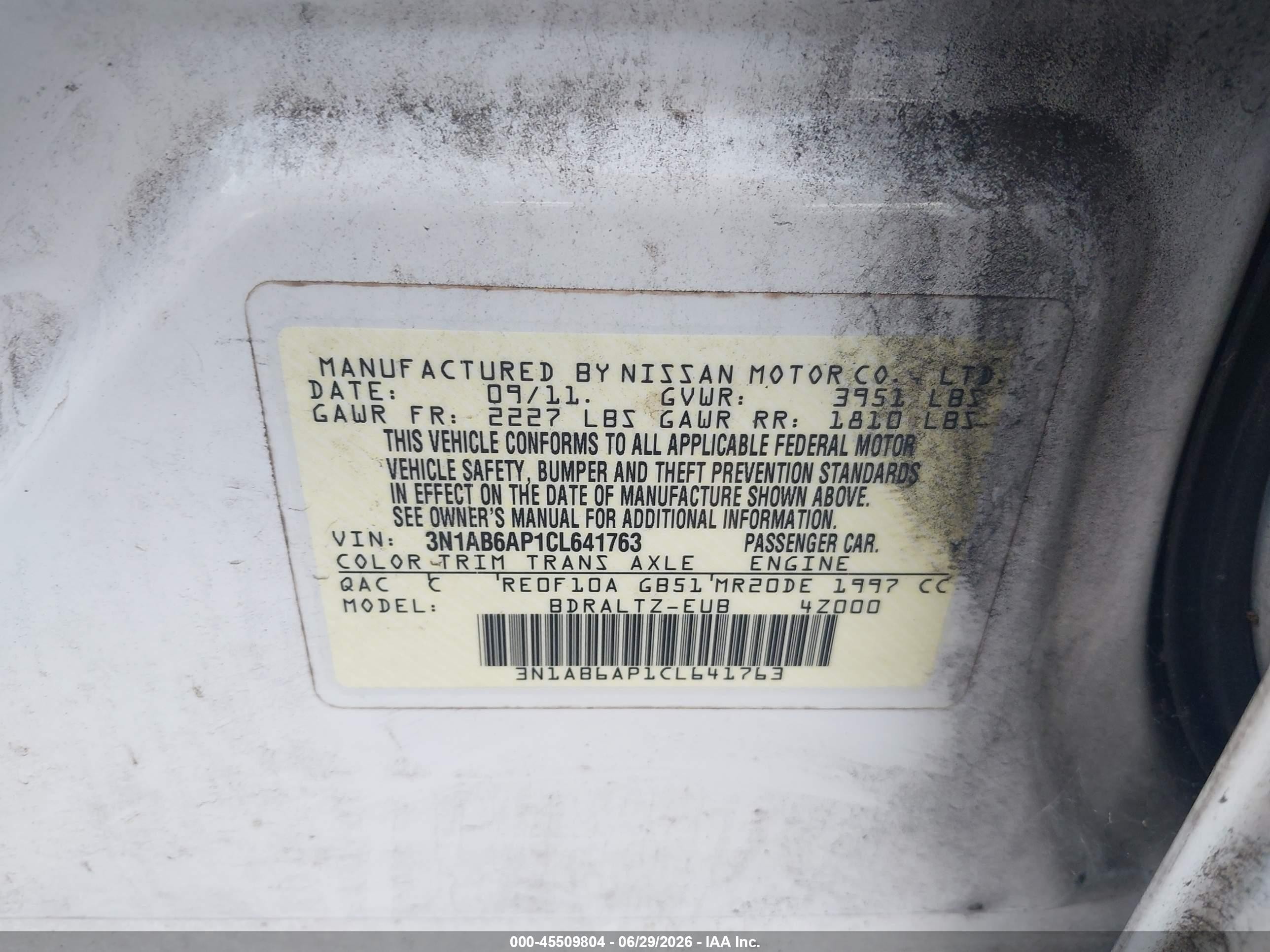 2012 Nissan Sentra 2.0 S White vin: 3N1AB6AP1CL641763