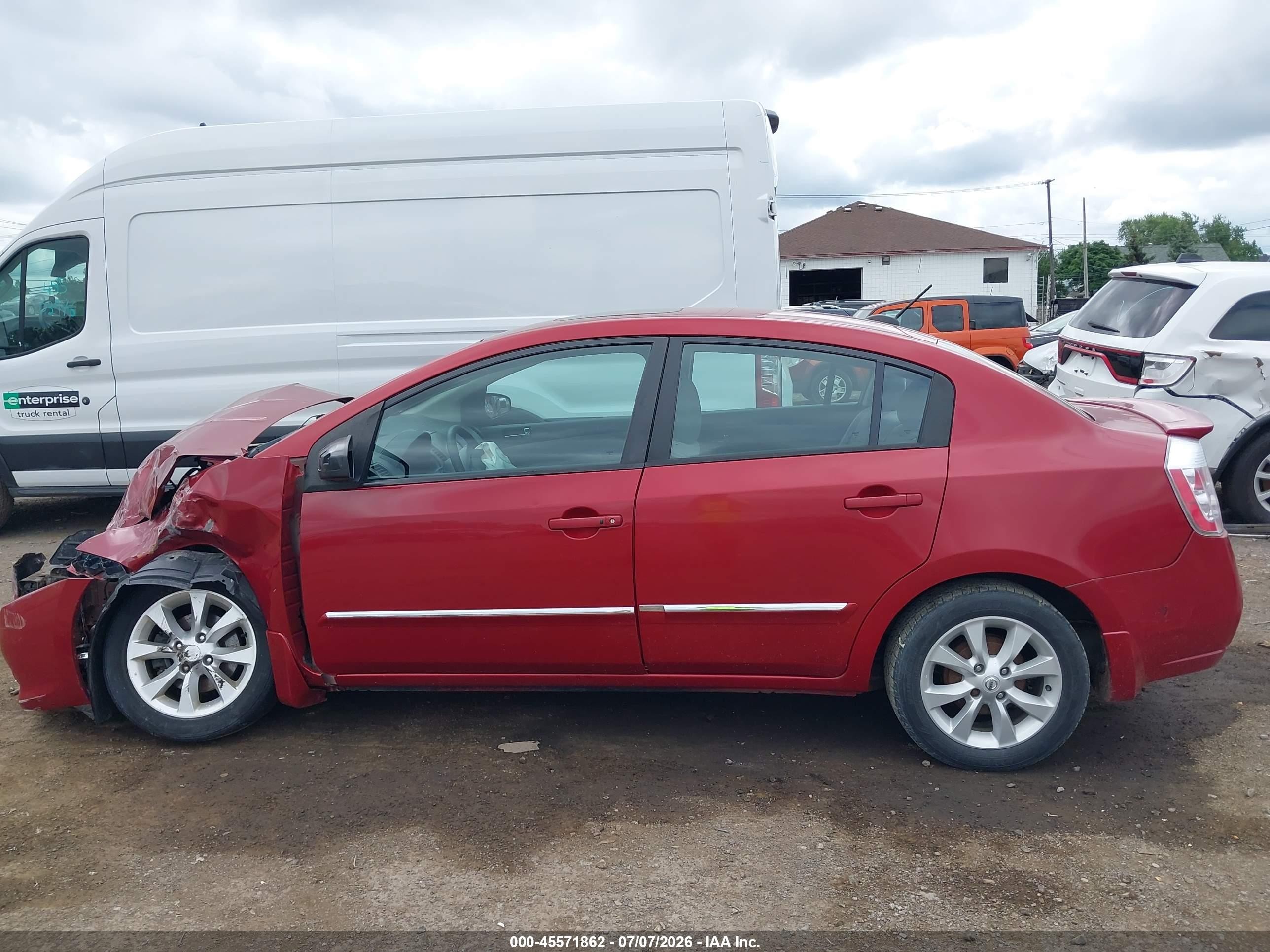 2012 Nissan Sentra 2.0 Sl Красный vin: 3N1AB6AP1CL648521