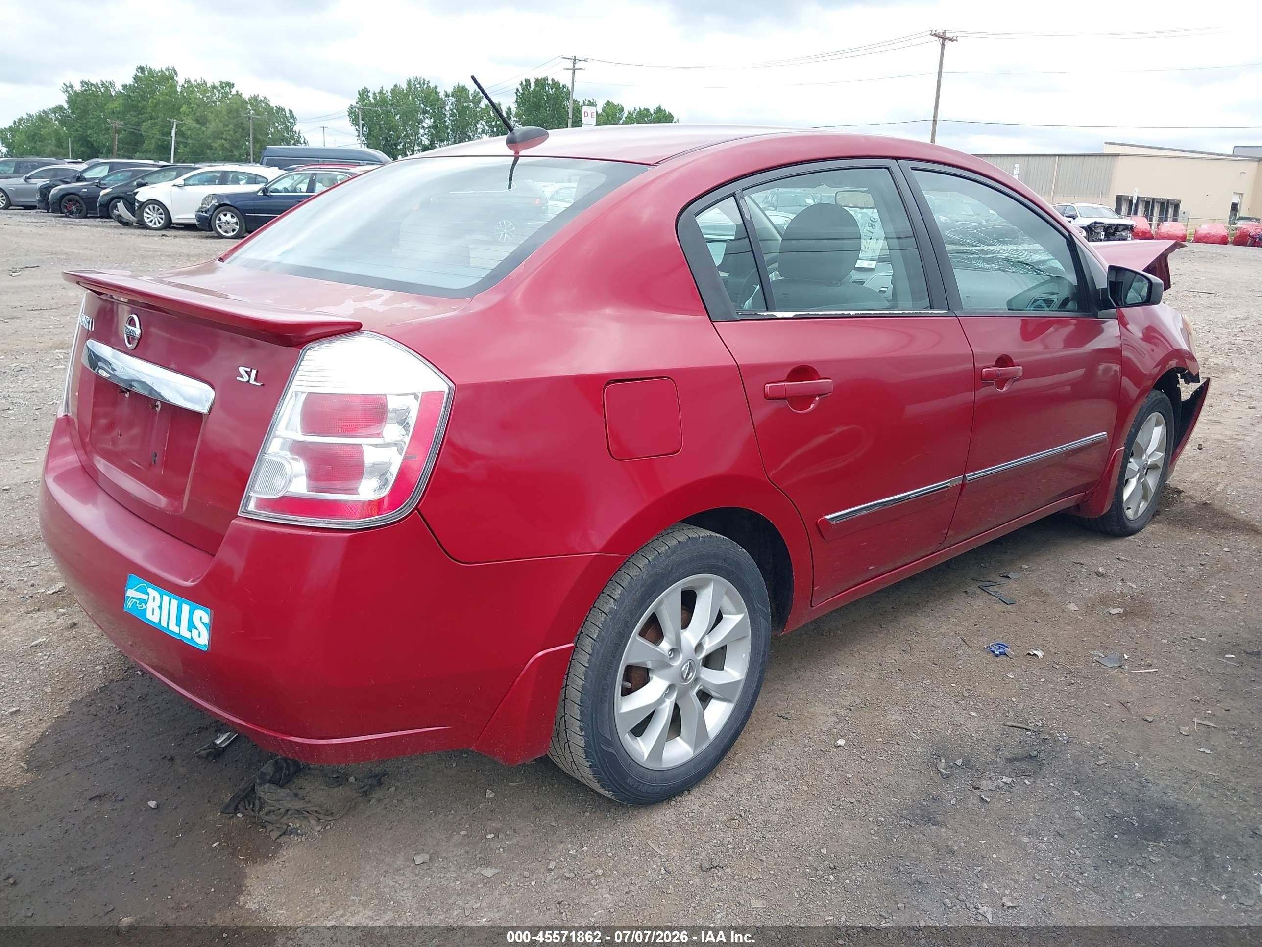 2012 Nissan Sentra 2.0 Sl Красный vin: 3N1AB6AP1CL648521