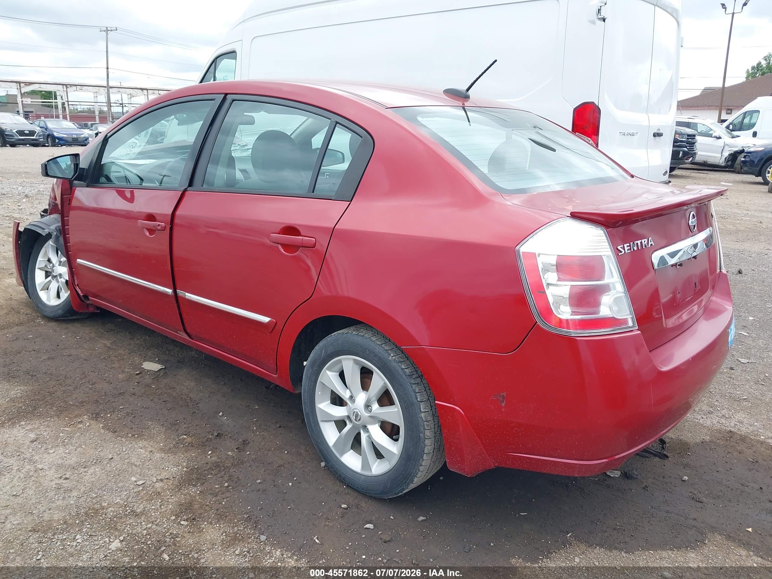 2012 Nissan Sentra 2.0 Sl Красный vin: 3N1AB6AP1CL648521