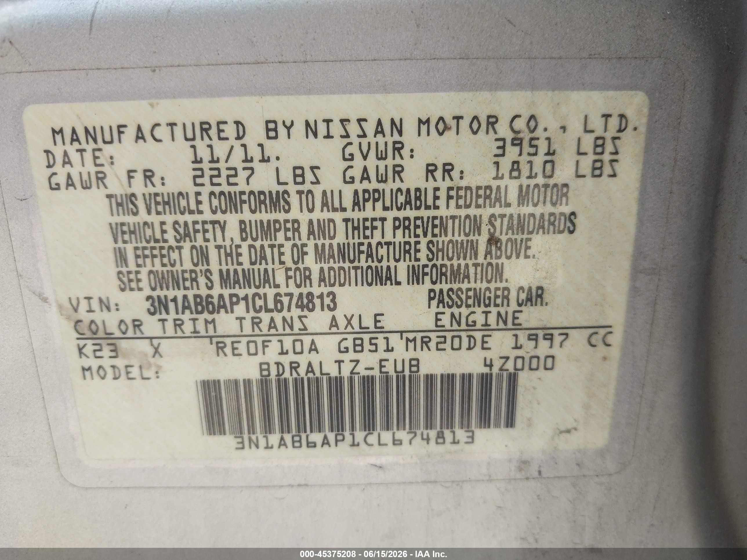 2012 Nissan Sentra 2.0 S Silver vin: 3N1AB6AP1CL674813