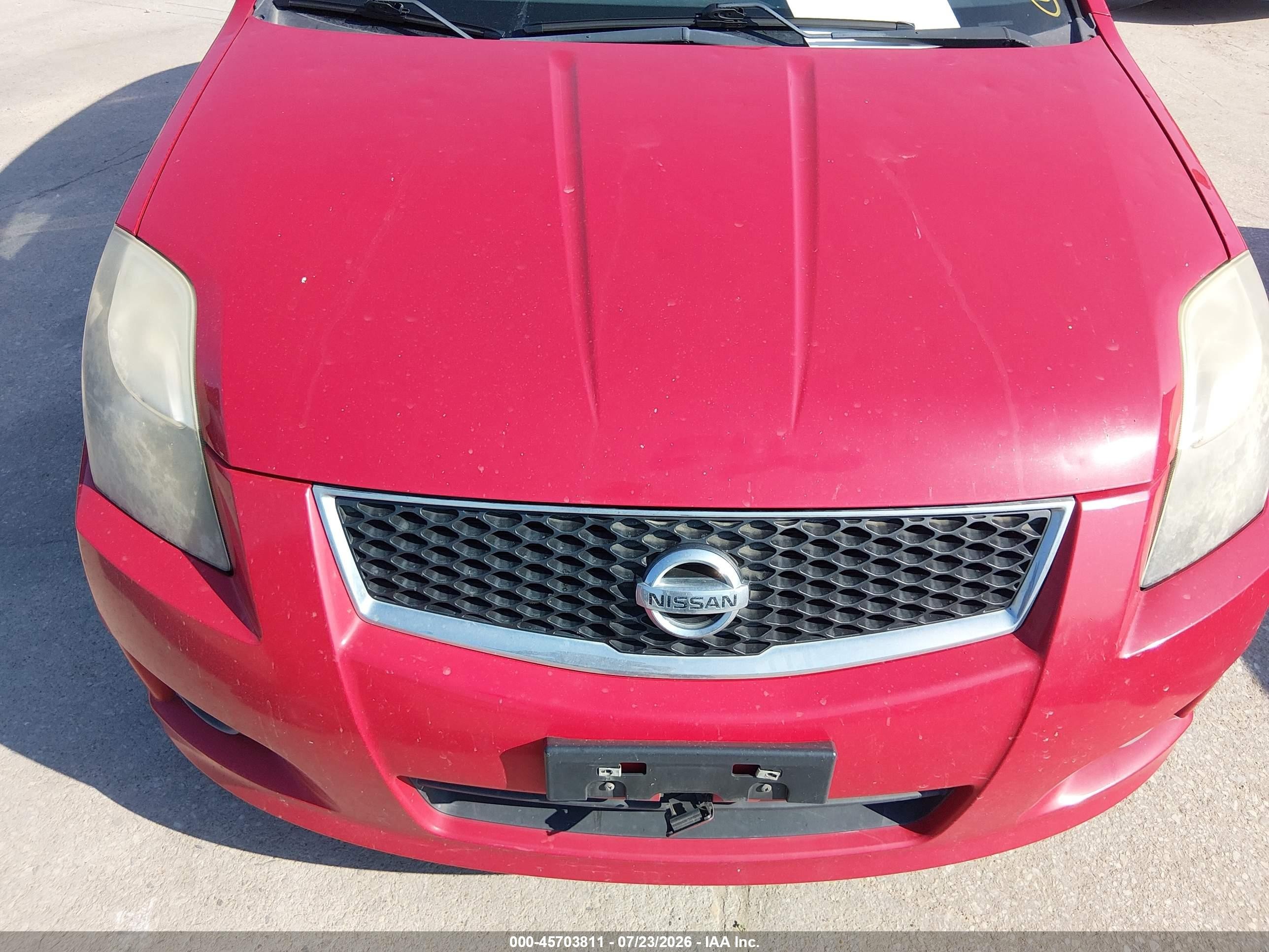 2012 Nissan Sentra 2.0 Sr Красный vin: 3N1AB6AP1CL703596