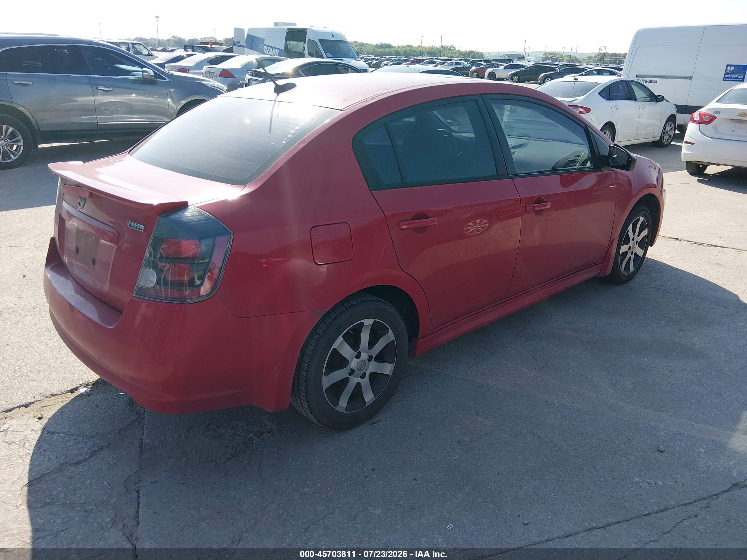 2012 Nissan Sentra 2.0 Sr Красный vin: 3N1AB6AP1CL703596