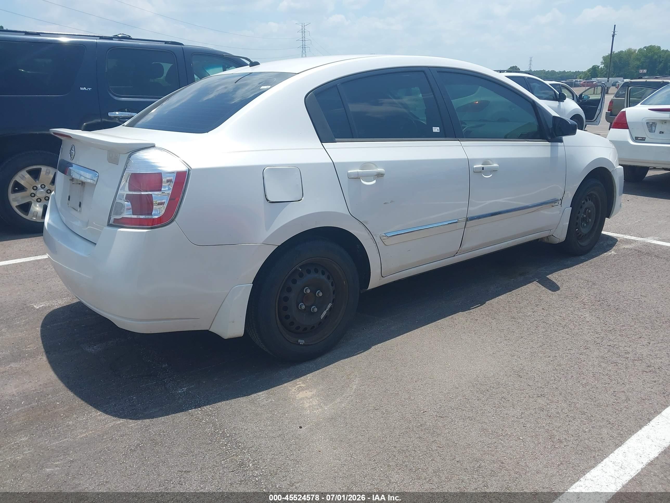 2012 Nissan Sentra 2.0 S White vin: 3N1AB6AP1CL755312
