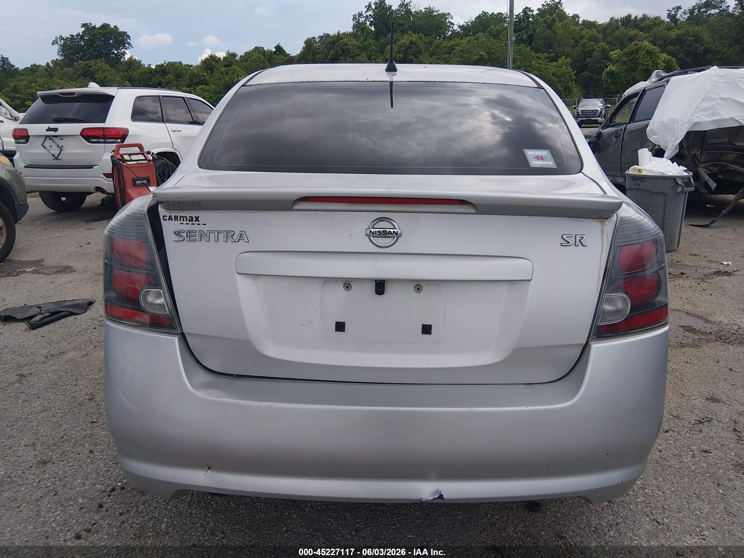 2010 Nissan Sentra 2.0sr Silver vin: 3N1AB6AP2AL703930