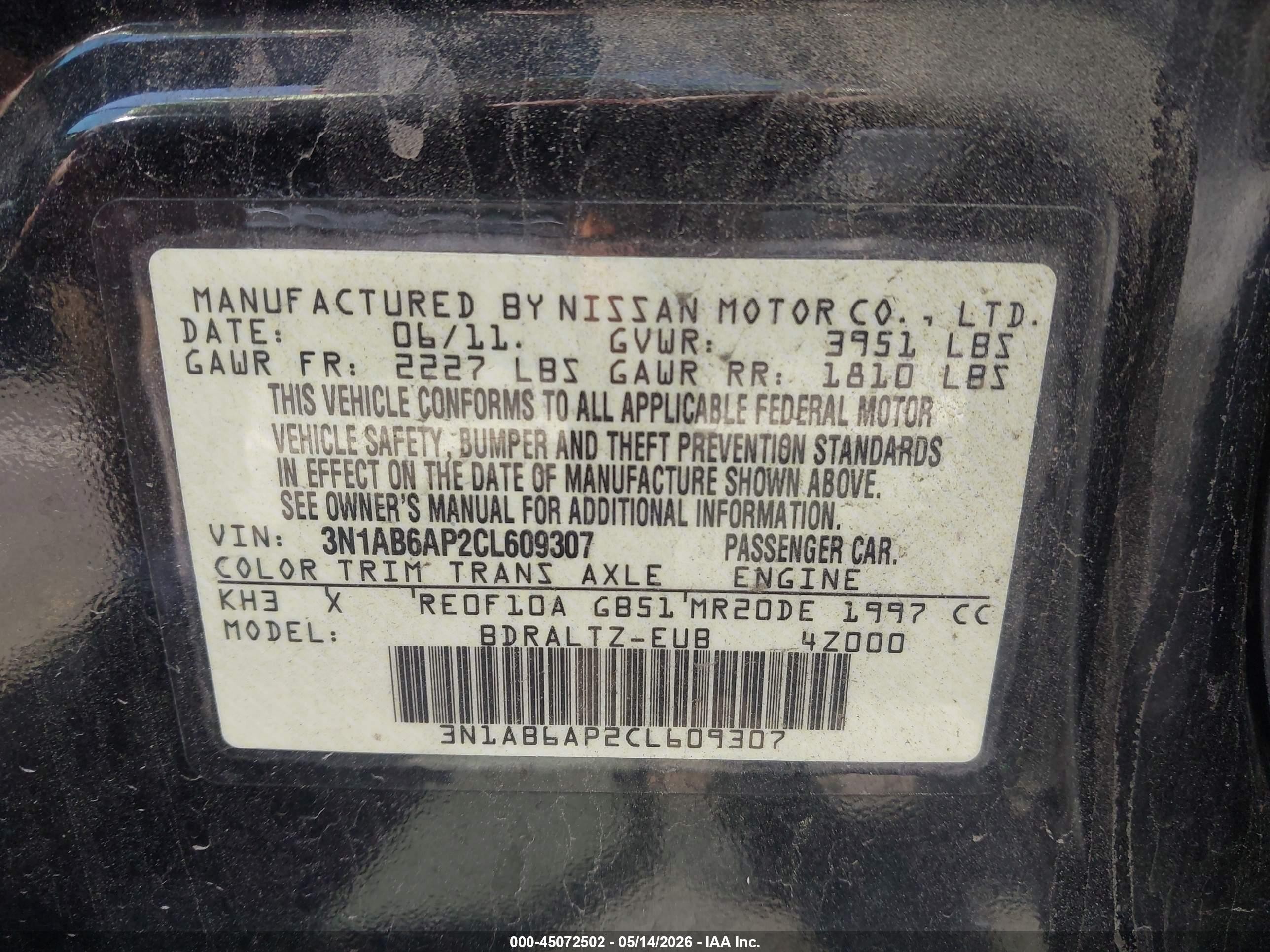 2012 Nissan Sentra 2.0 Sr Black vin: 3N1AB6AP2CL609307