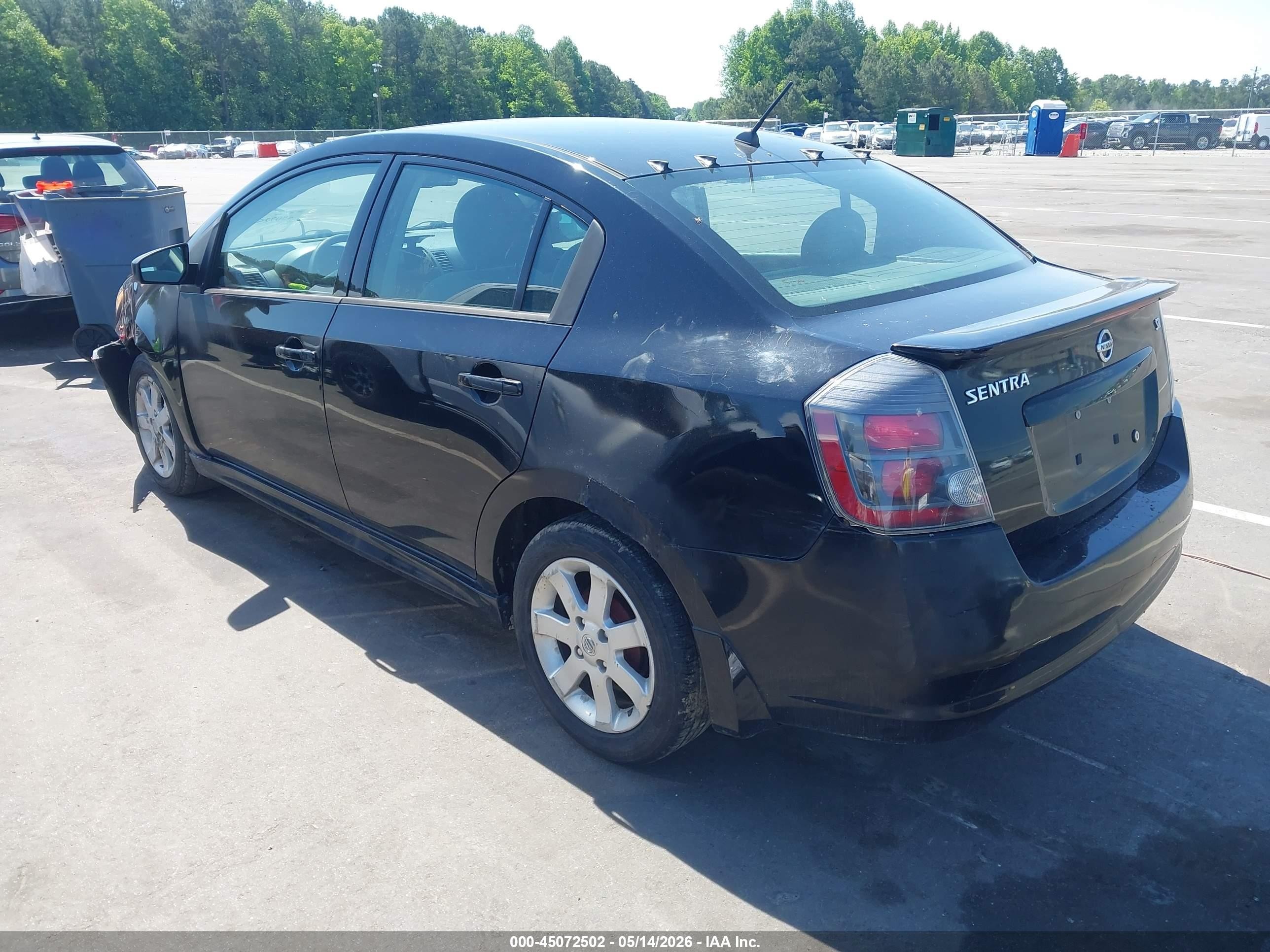 2012 Nissan Sentra 2.0 Sr Black vin: 3N1AB6AP2CL609307