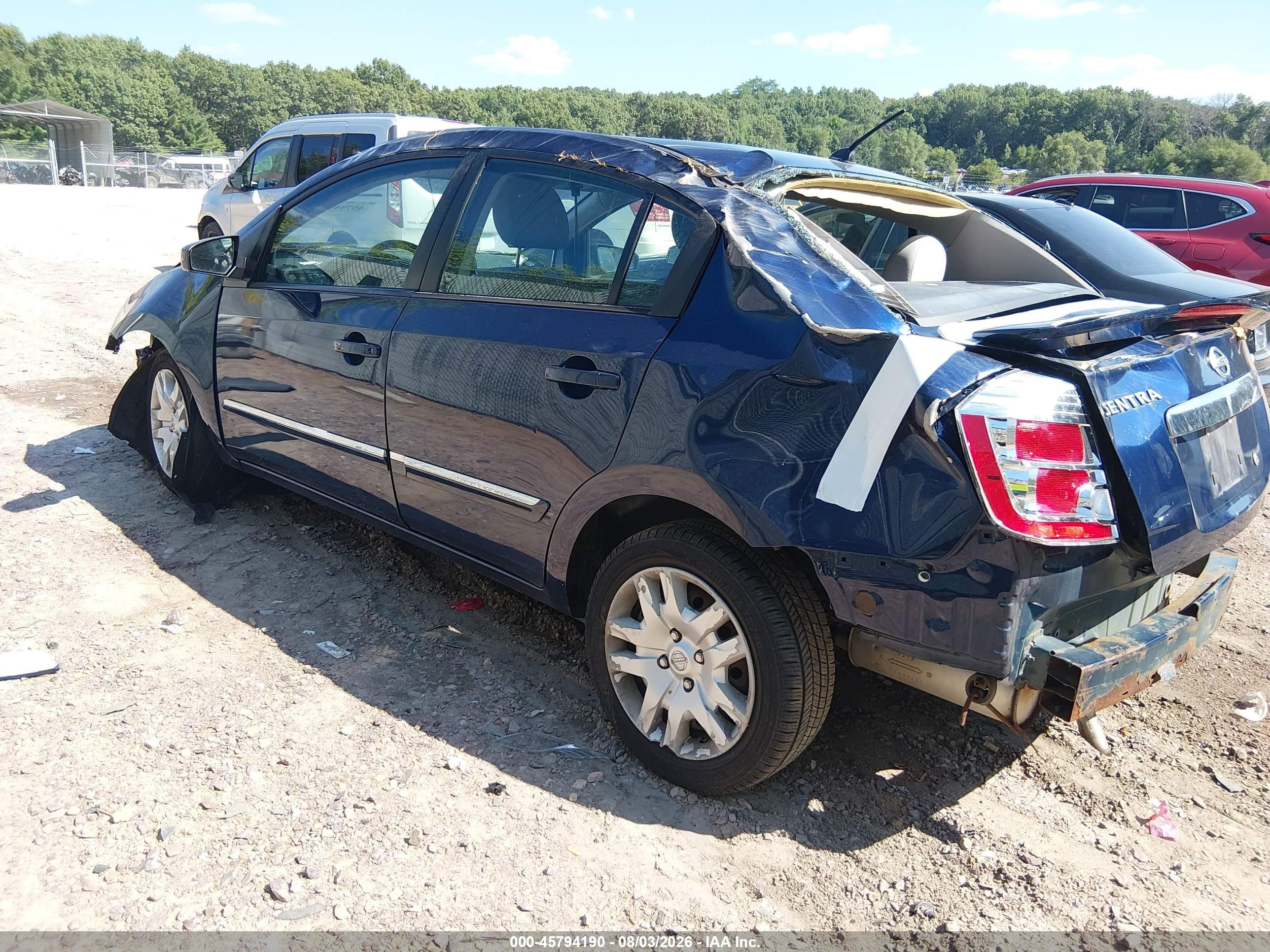 2012 Nissan Sentra 2.0 S Blue vin: 3N1AB6AP2CL705602