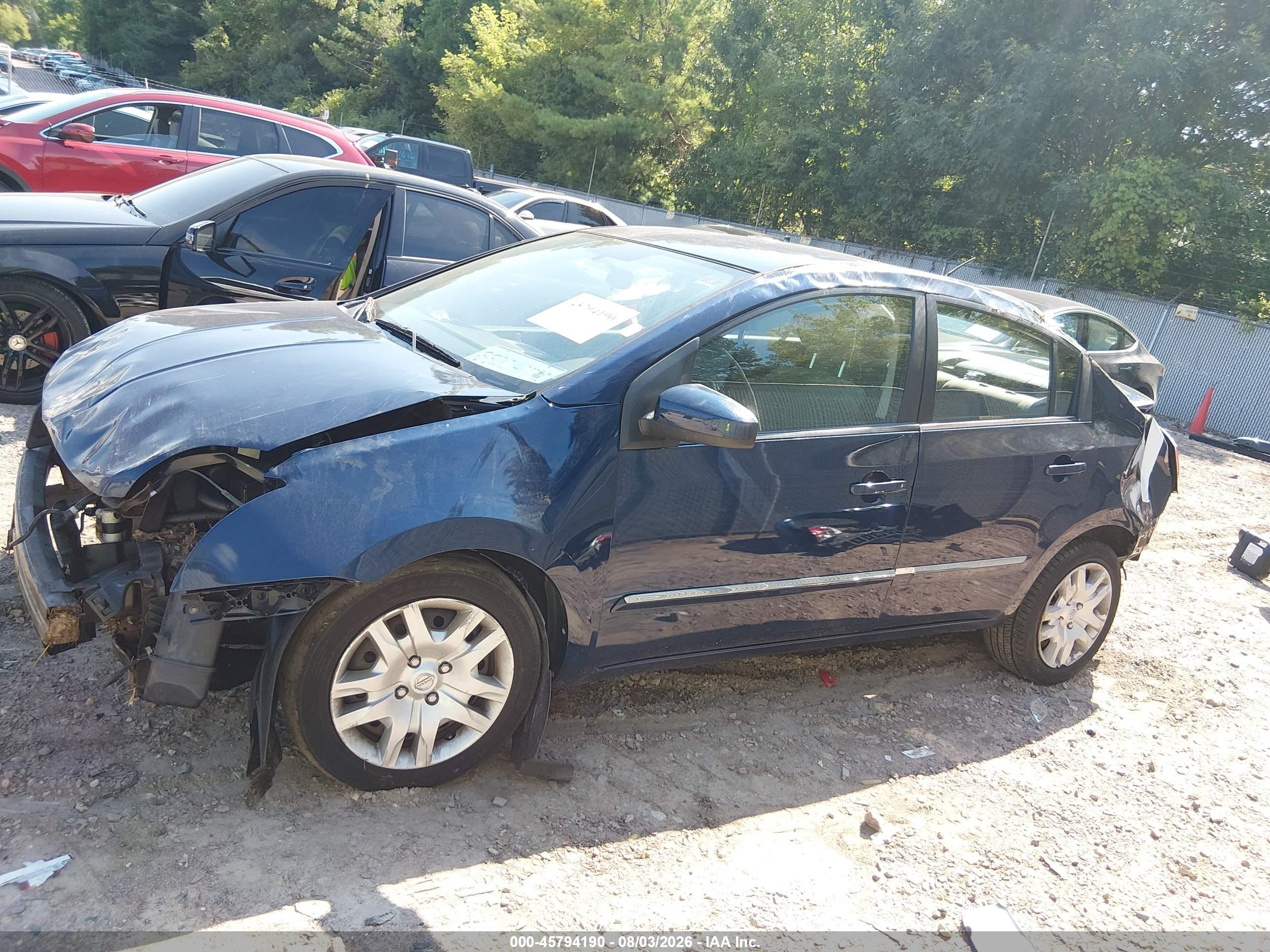 2012 Nissan Sentra 2.0 S Blue vin: 3N1AB6AP2CL705602