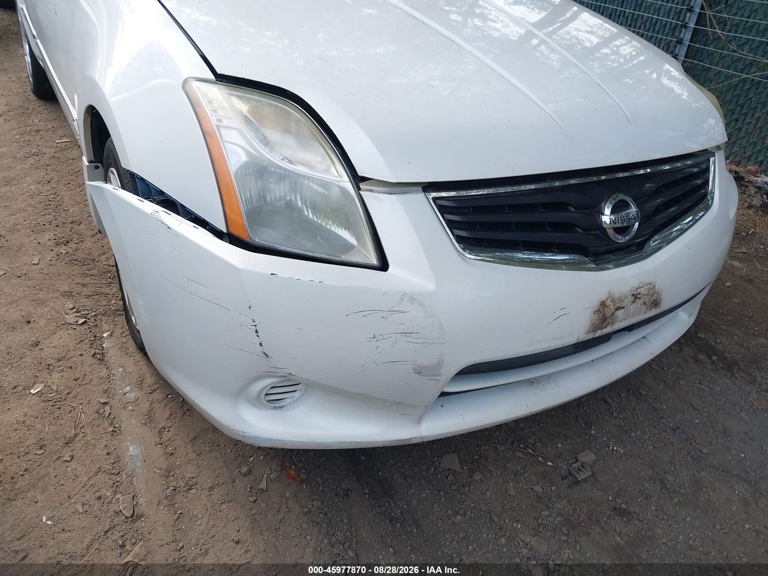 2012 Nissan Sentra 2.0/2.0s/sr/2.0sl White vin: 3N1AB6AP2CL708693