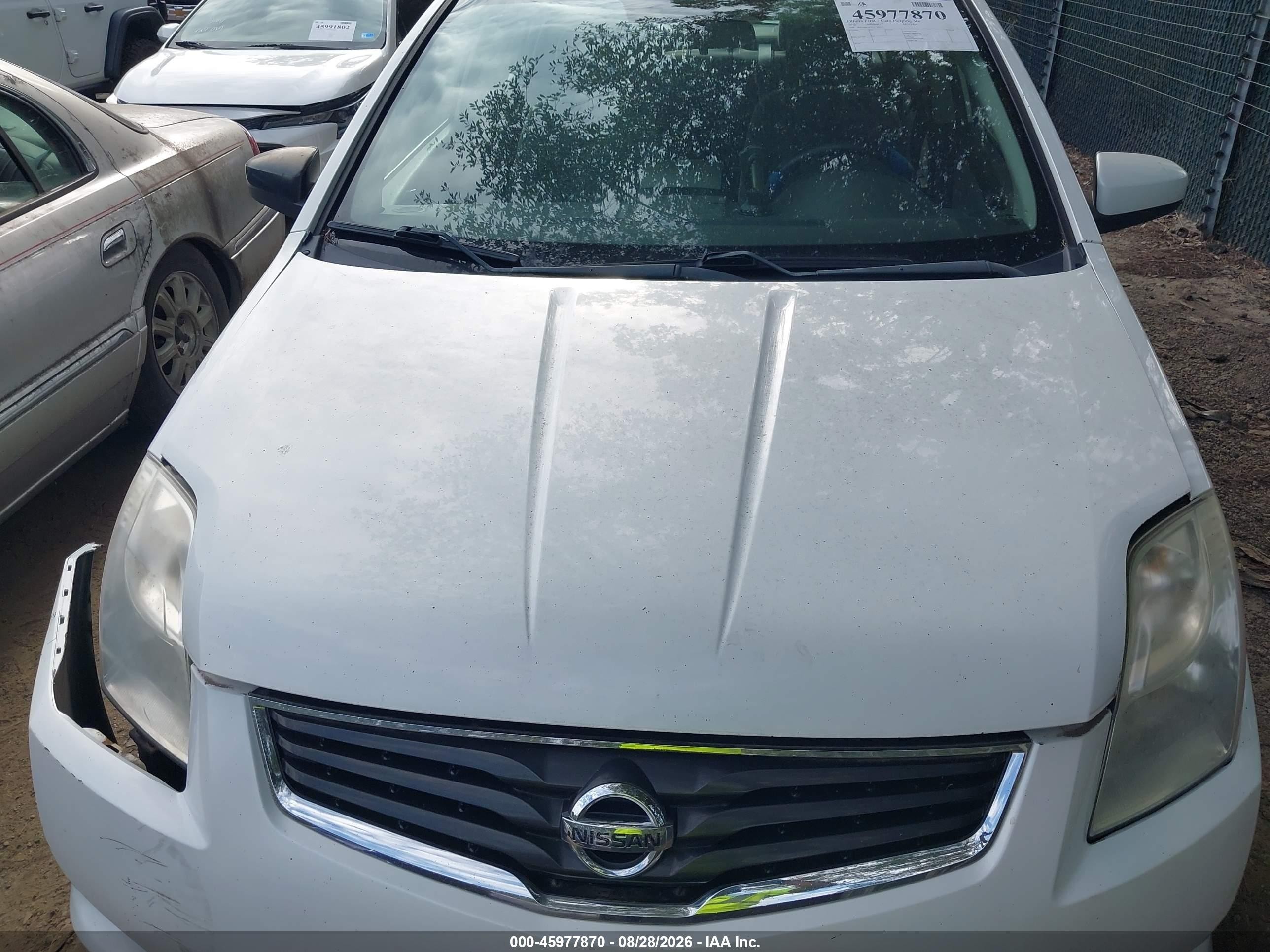 2012 Nissan Sentra 2.0/2.0s/sr/2.0sl White vin: 3N1AB6AP2CL708693