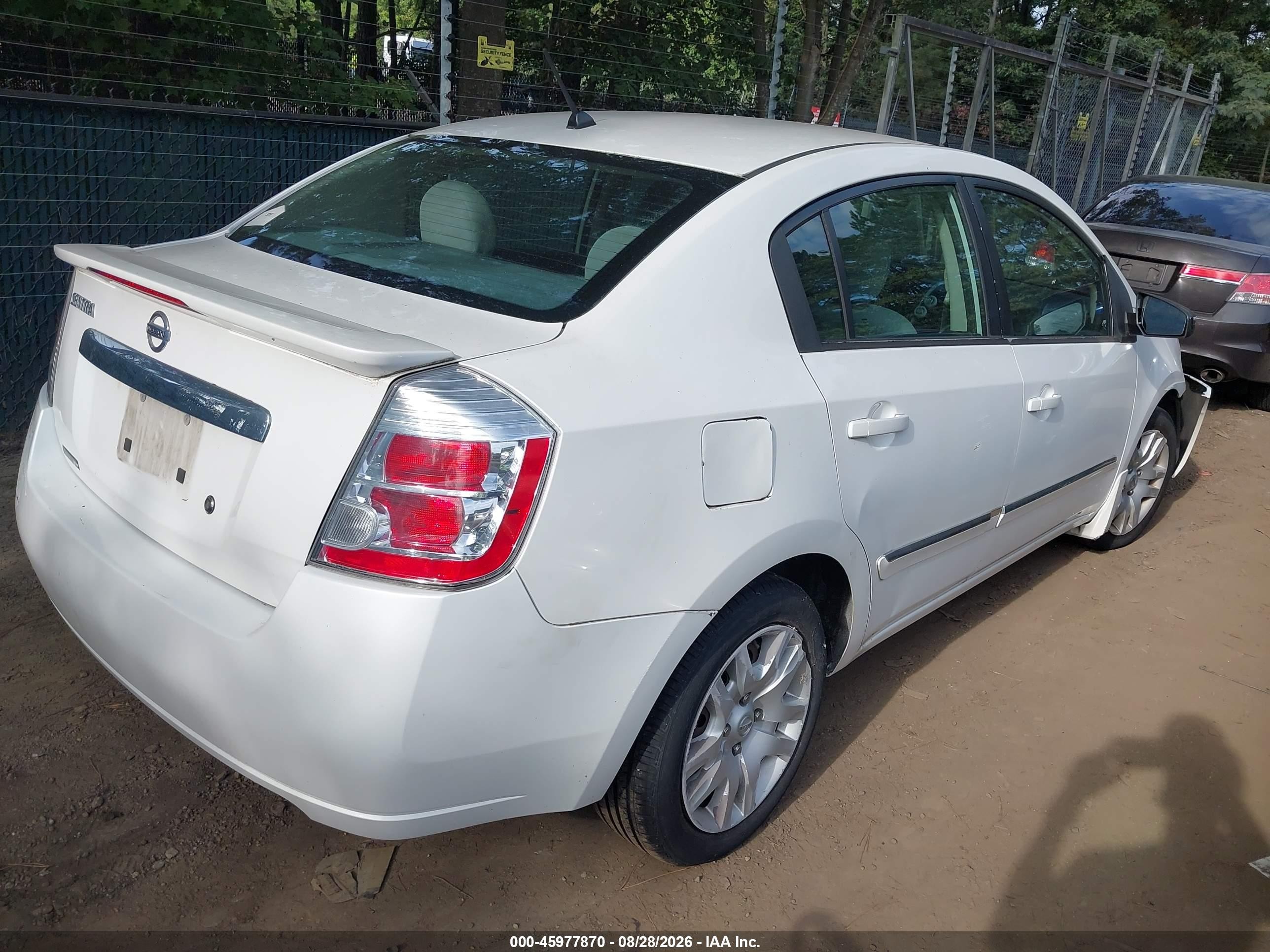 2012 Nissan Sentra 2.0/2.0s/sr/2.0sl White vin: 3N1AB6AP2CL708693