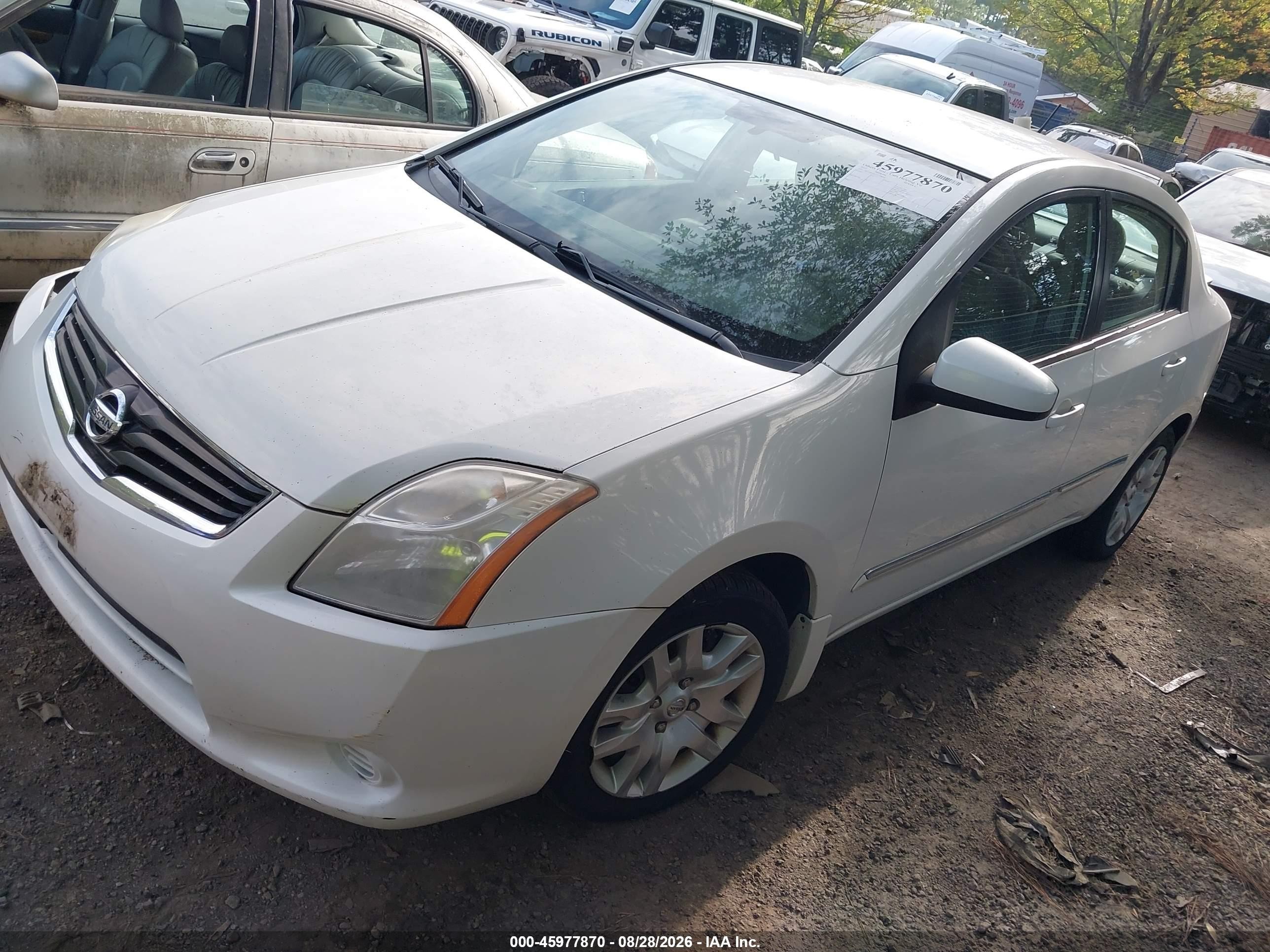 2012 Nissan Sentra 2.0/2.0s/sr/2.0sl White vin: 3N1AB6AP2CL708693