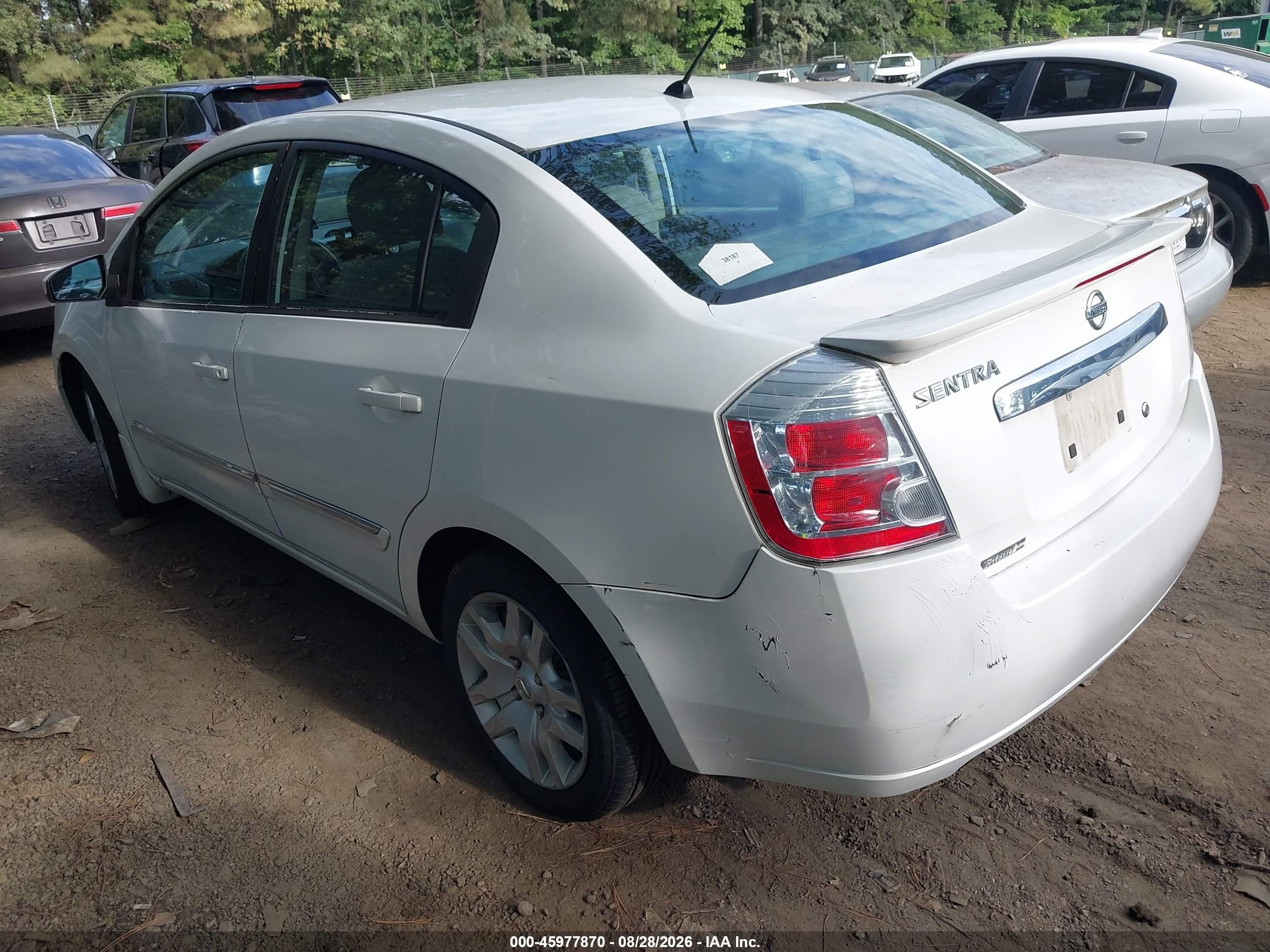 2012 Nissan Sentra 2.0/2.0s/sr/2.0sl White vin: 3N1AB6AP2CL708693