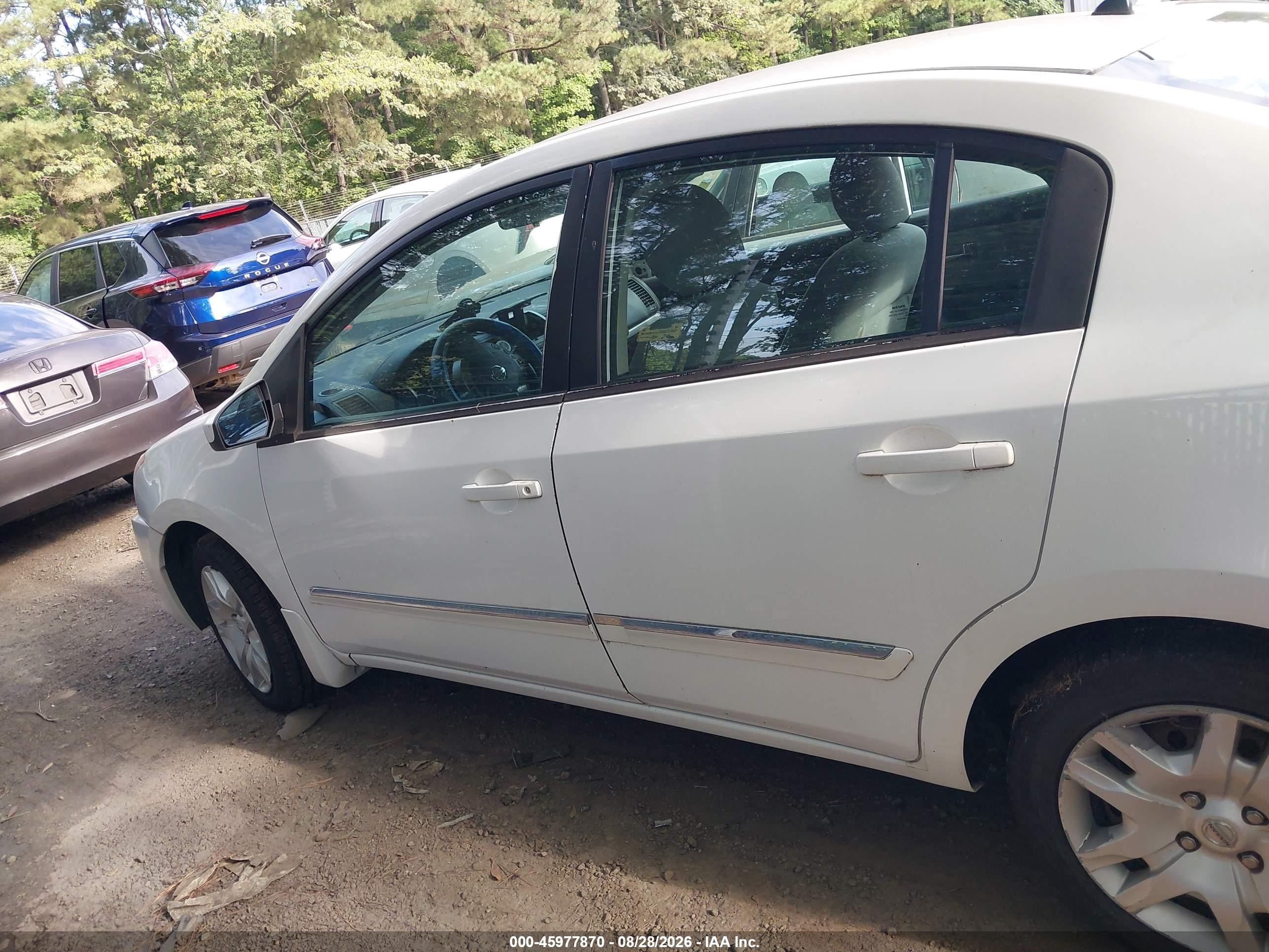 2012 Nissan Sentra 2.0/2.0s/sr/2.0sl White vin: 3N1AB6AP2CL708693