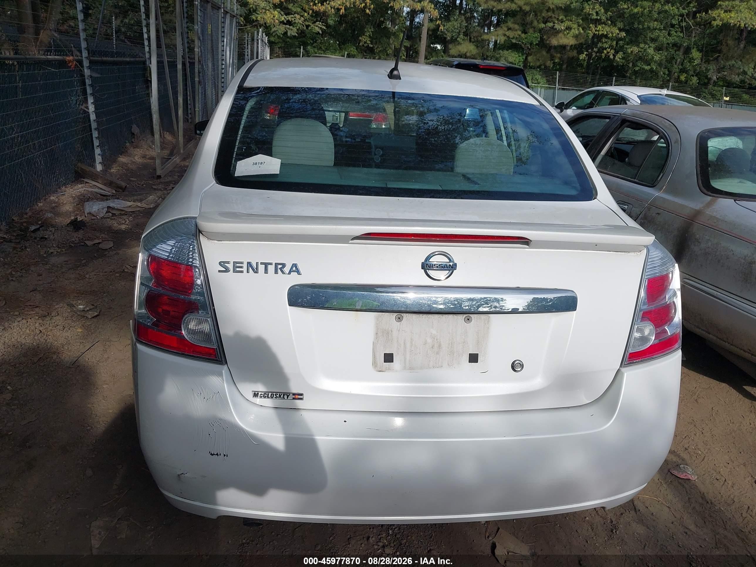 2012 Nissan Sentra 2.0/2.0s/sr/2.0sl White vin: 3N1AB6AP2CL708693