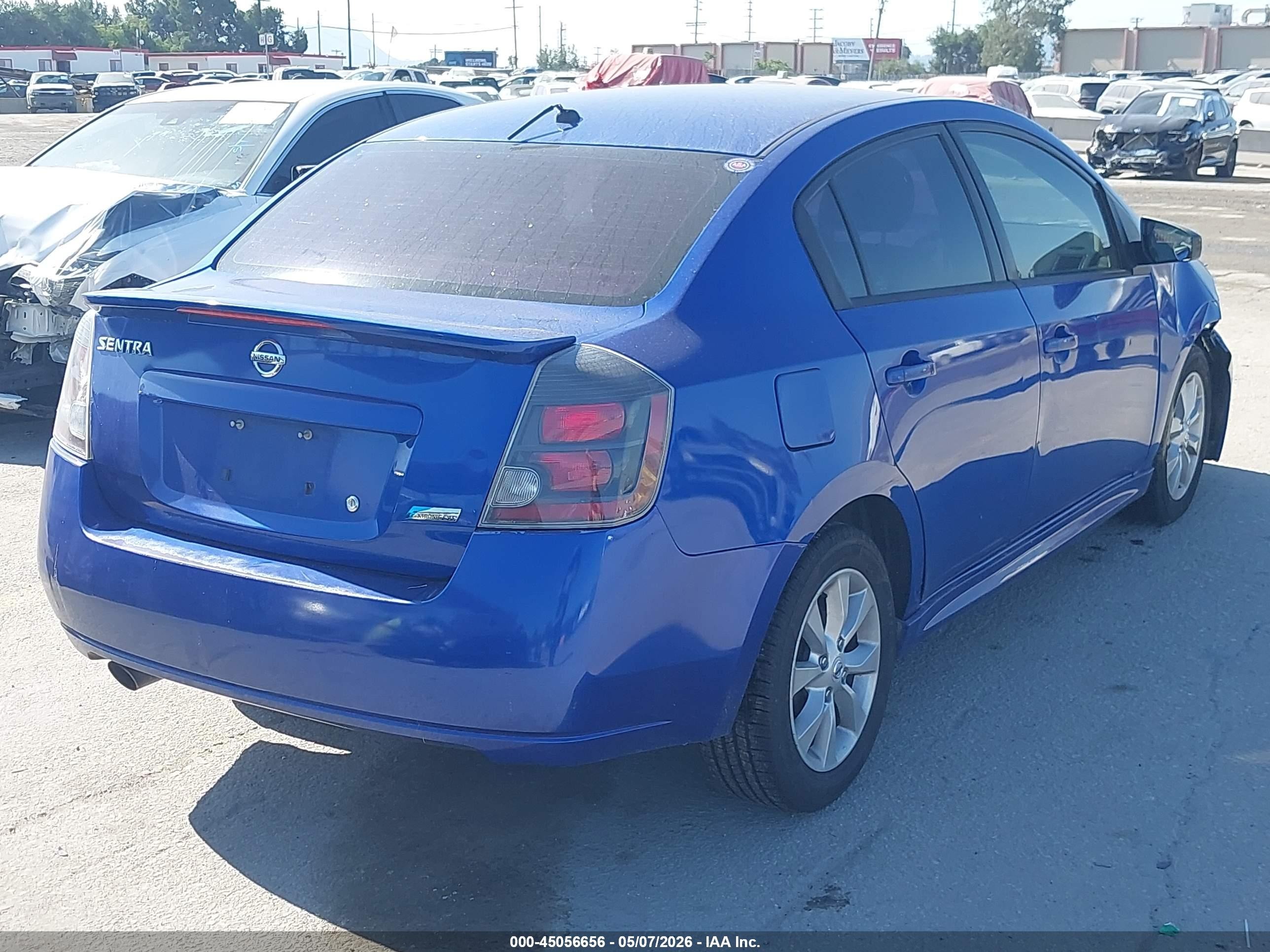 2012 Nissan Sentra 2.0 Sr Blue vin: 3N1AB6AP2CL761278