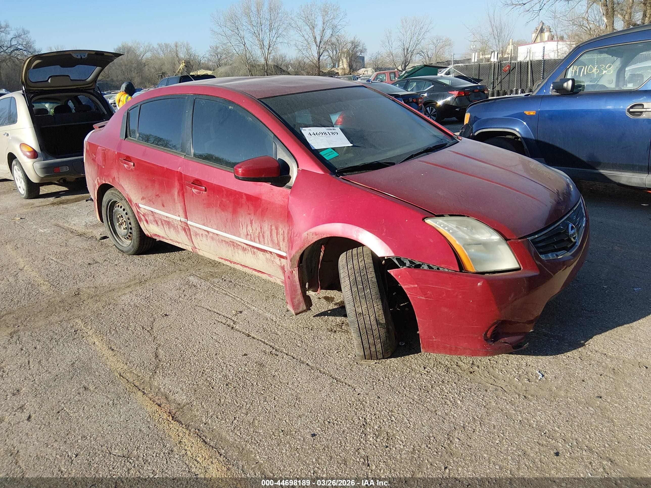2012 Nissan Sentra 2.0 S Красный vin: 3N1AB6AP2CL785564