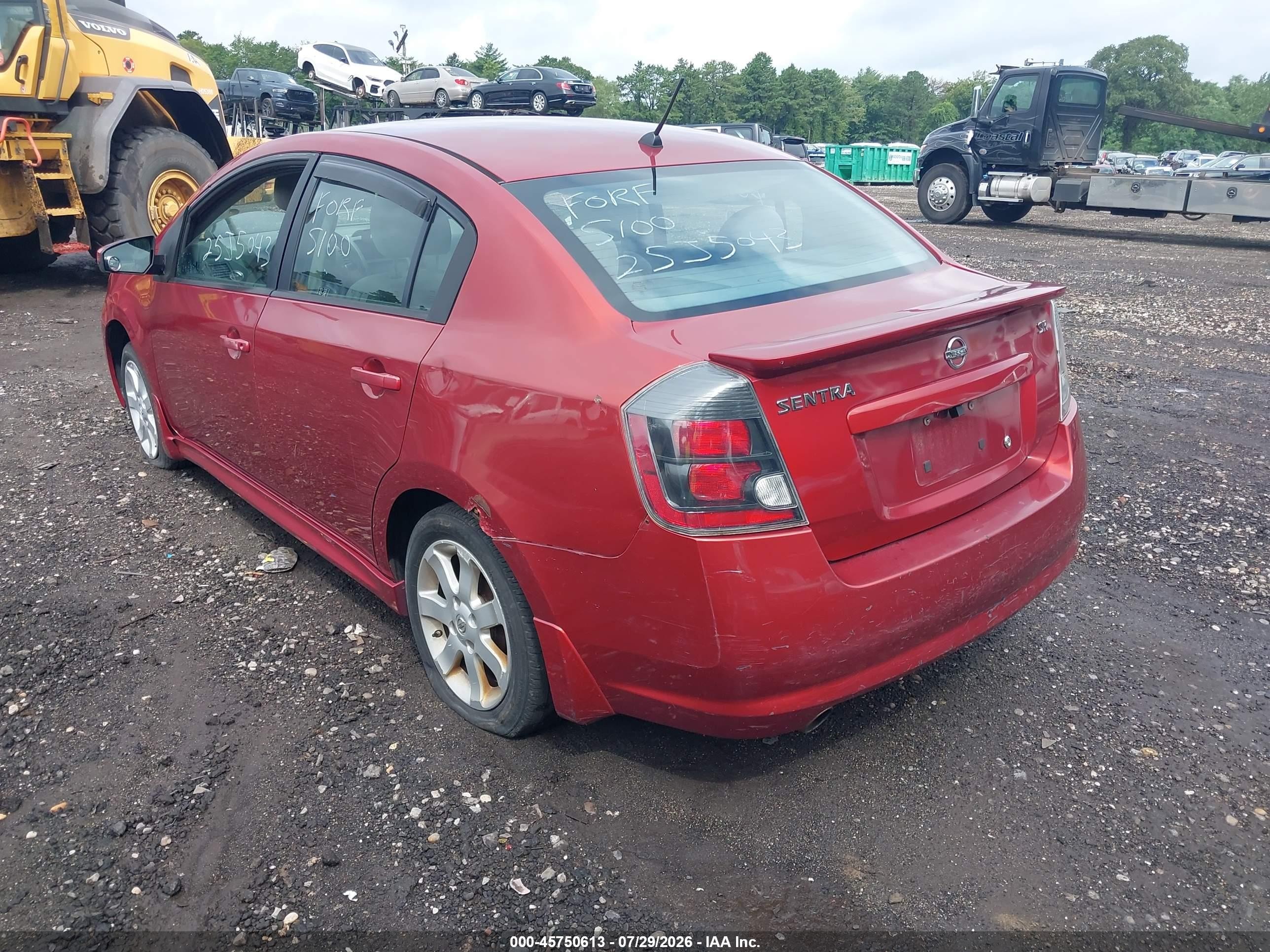 2011 Nissan Sentra 2.0sr Red vin: 3N1AB6AP3BL632870