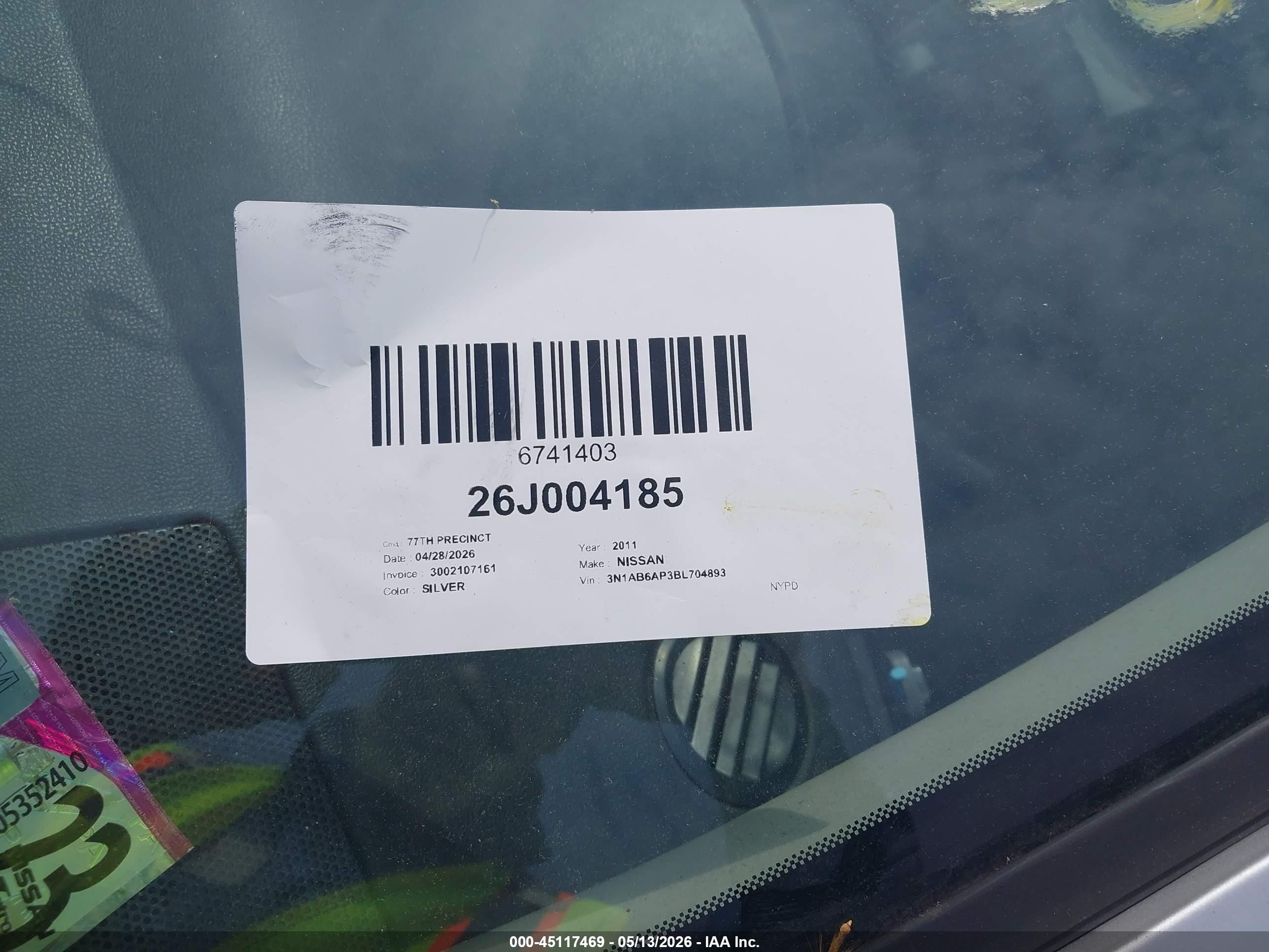 2011 Nissan Sentra 2.0sl Silver vin: 3N1AB6AP3BL704893