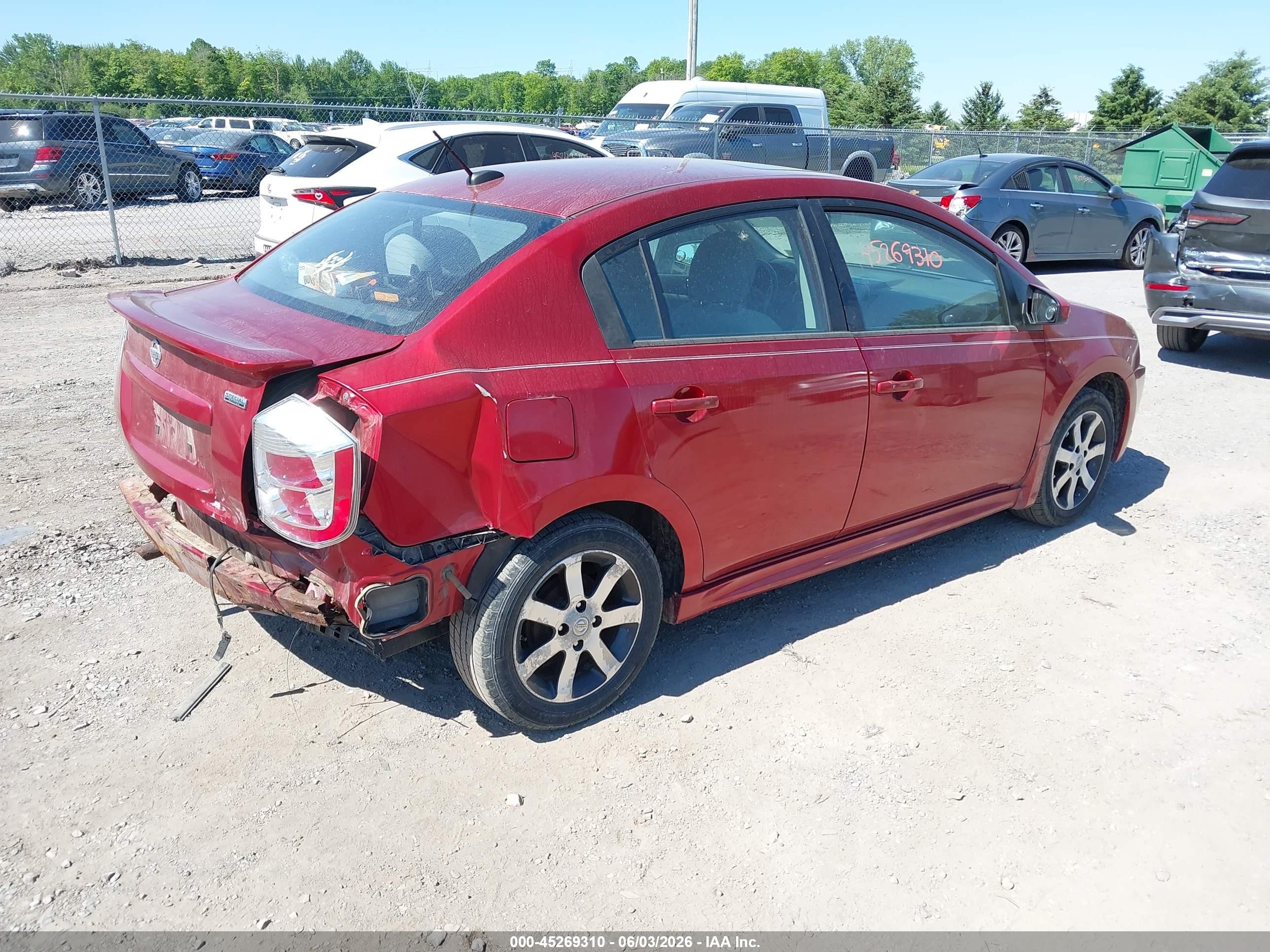 2011 Nissan Sentra 2.0sr Red vin: 3N1AB6AP3BL727039