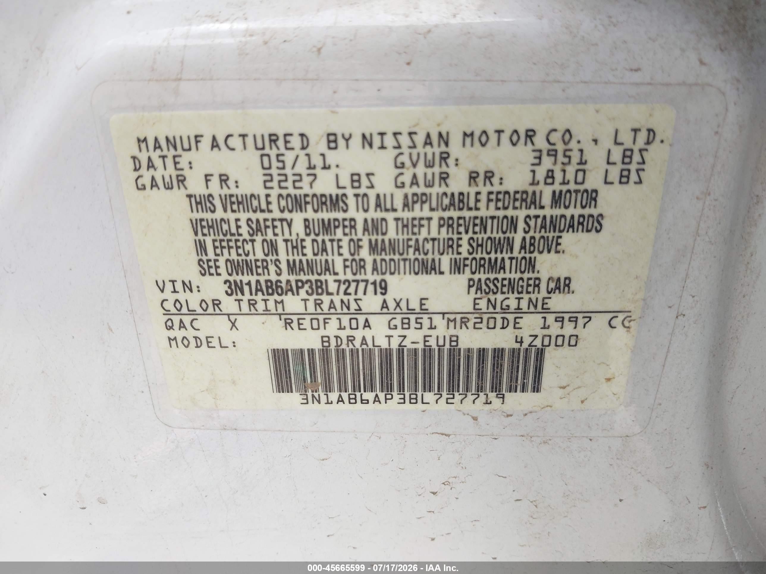 2011 Nissan Sentra 2.0s Белый vin: 3N1AB6AP3BL727719