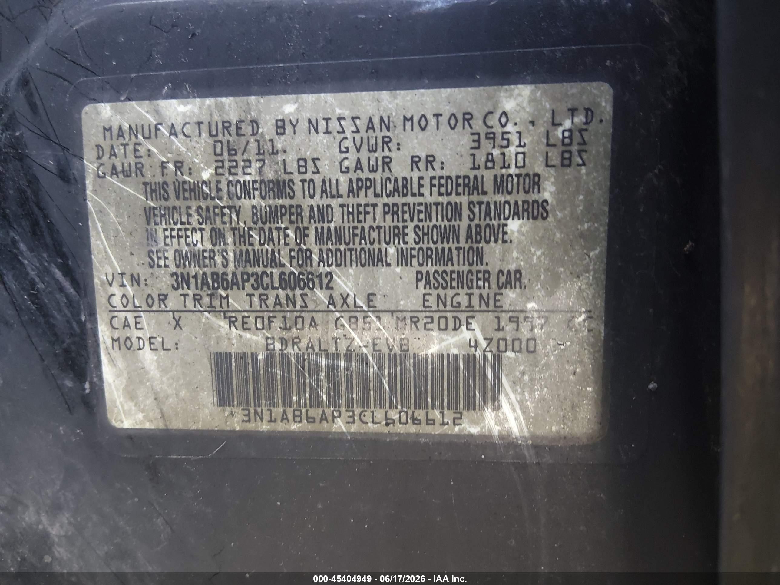 2012 Nissan Sentra 2.0 S Black vin: 3N1AB6AP3CL606612