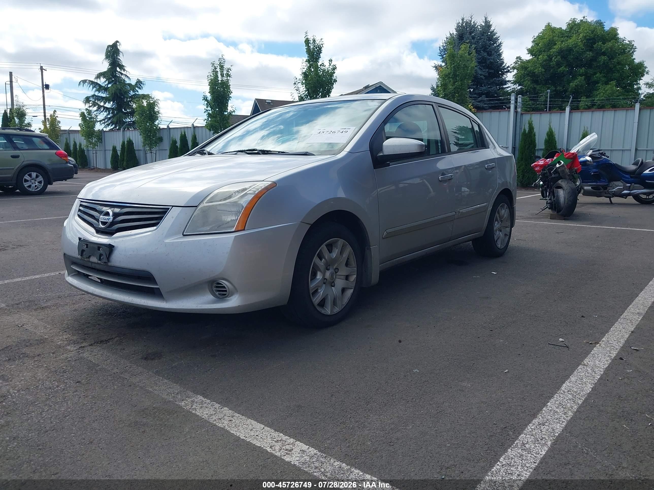 2012 Nissan Sentra 2.0 S Silver vin: 3N1AB6AP3CL645717