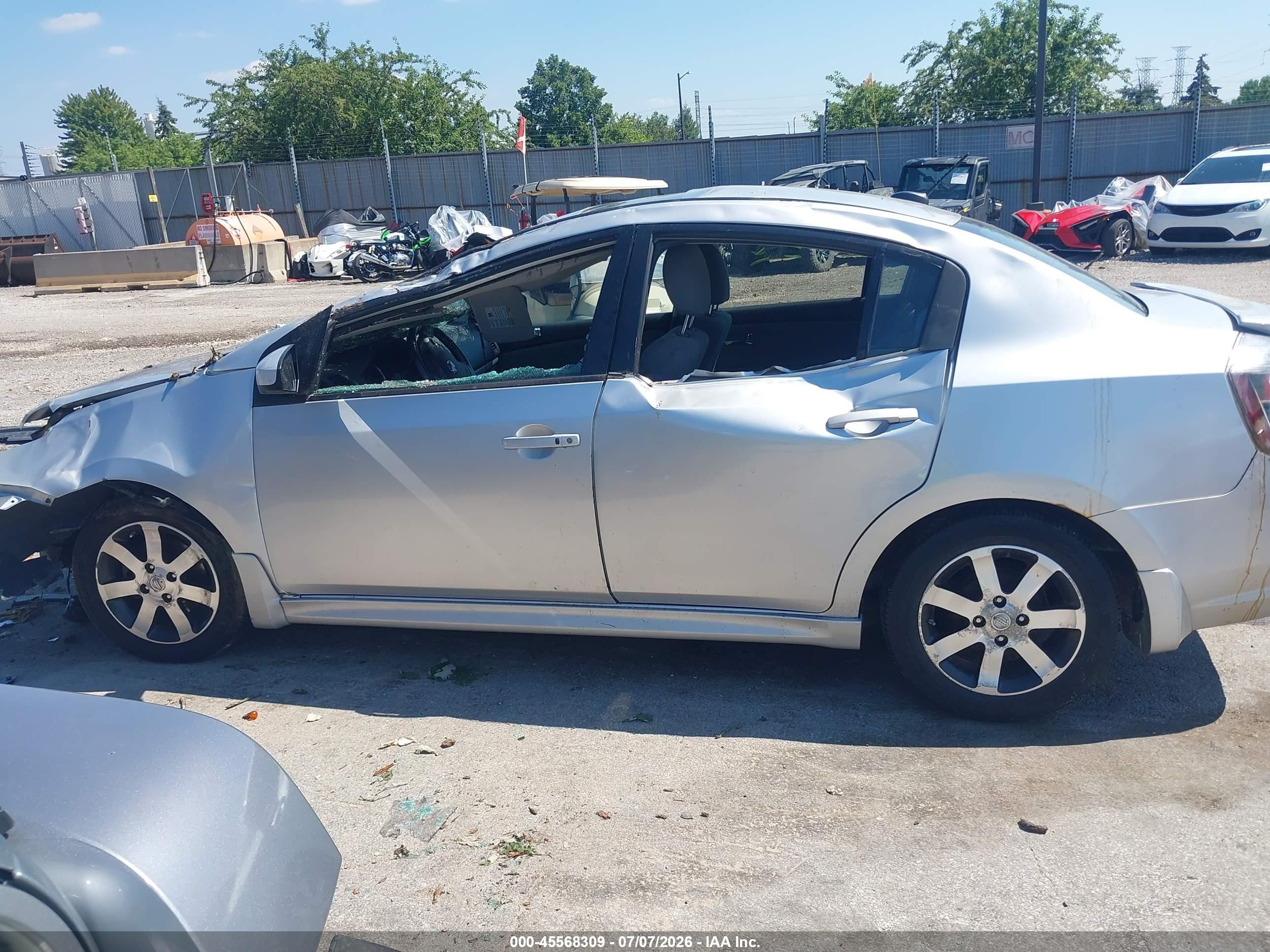 2012 Nissan Sentra 2.0 Sr Silver vin: 3N1AB6AP3CL647211