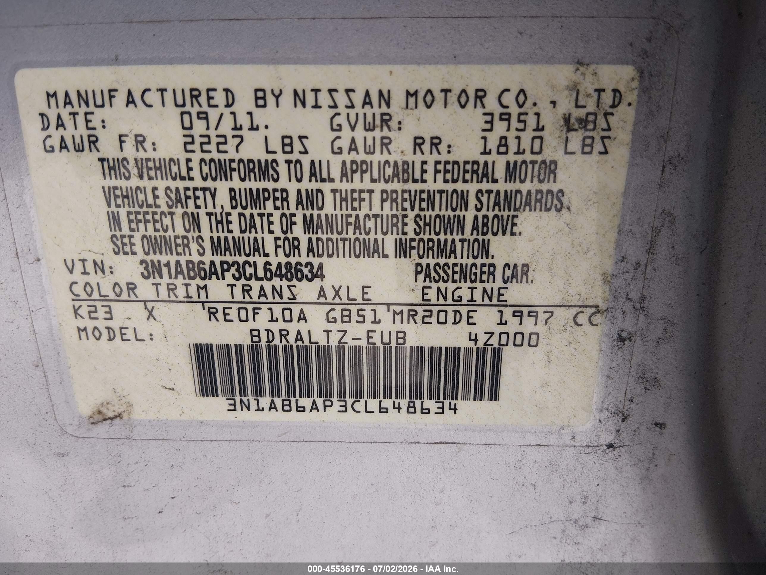 2012 Nissan Sentra 2.0 Sr Silver vin: 3N1AB6AP3CL648634