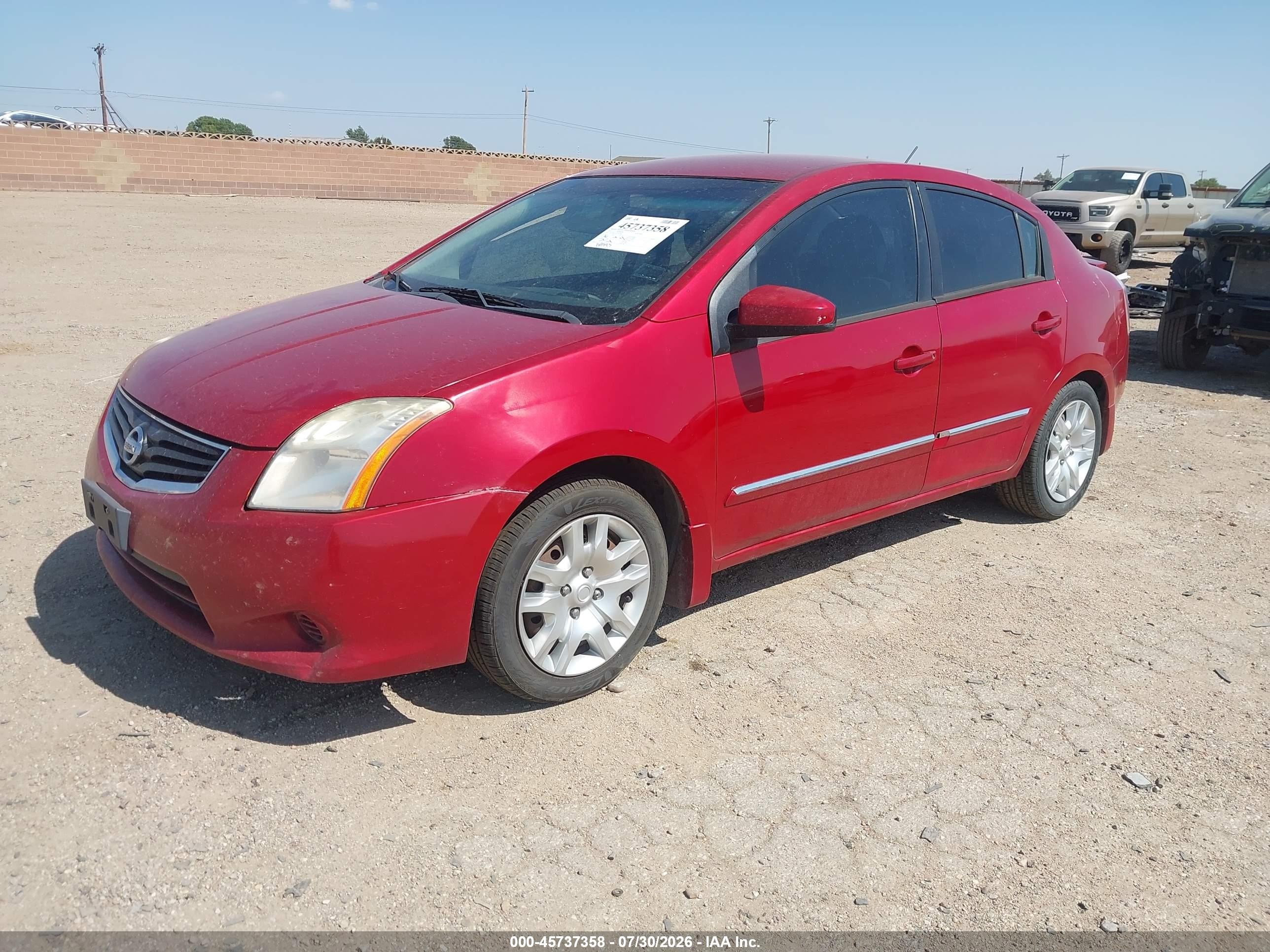2012 Nissan Sentra 2.0 S Red vin: 3N1AB6AP3CL661884