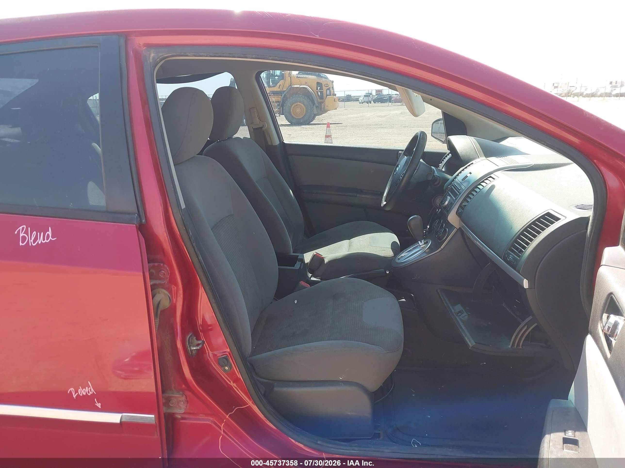 2012 Nissan Sentra 2.0 S Red vin: 3N1AB6AP3CL661884