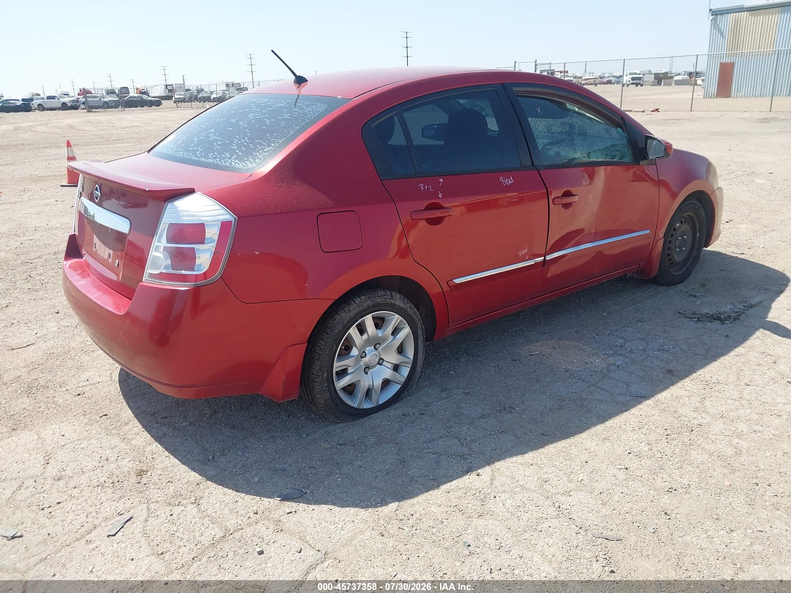 2012 Nissan Sentra 2.0 S Red vin: 3N1AB6AP3CL661884