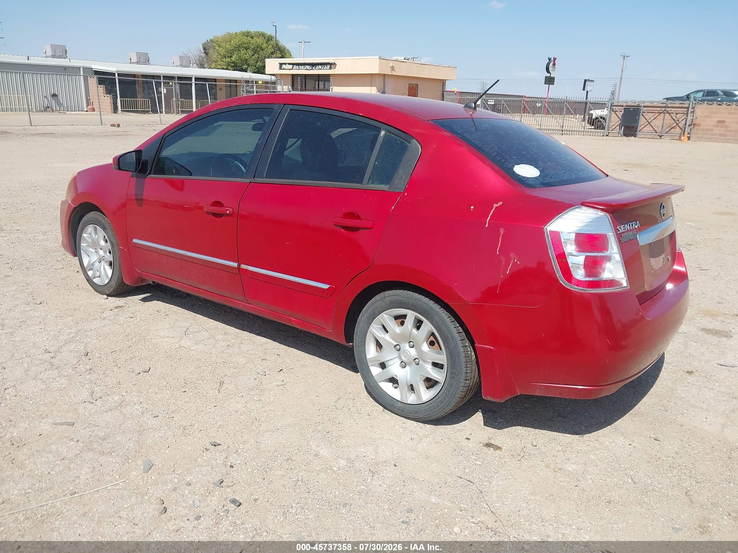 2012 Nissan Sentra 2.0 S Red vin: 3N1AB6AP3CL661884