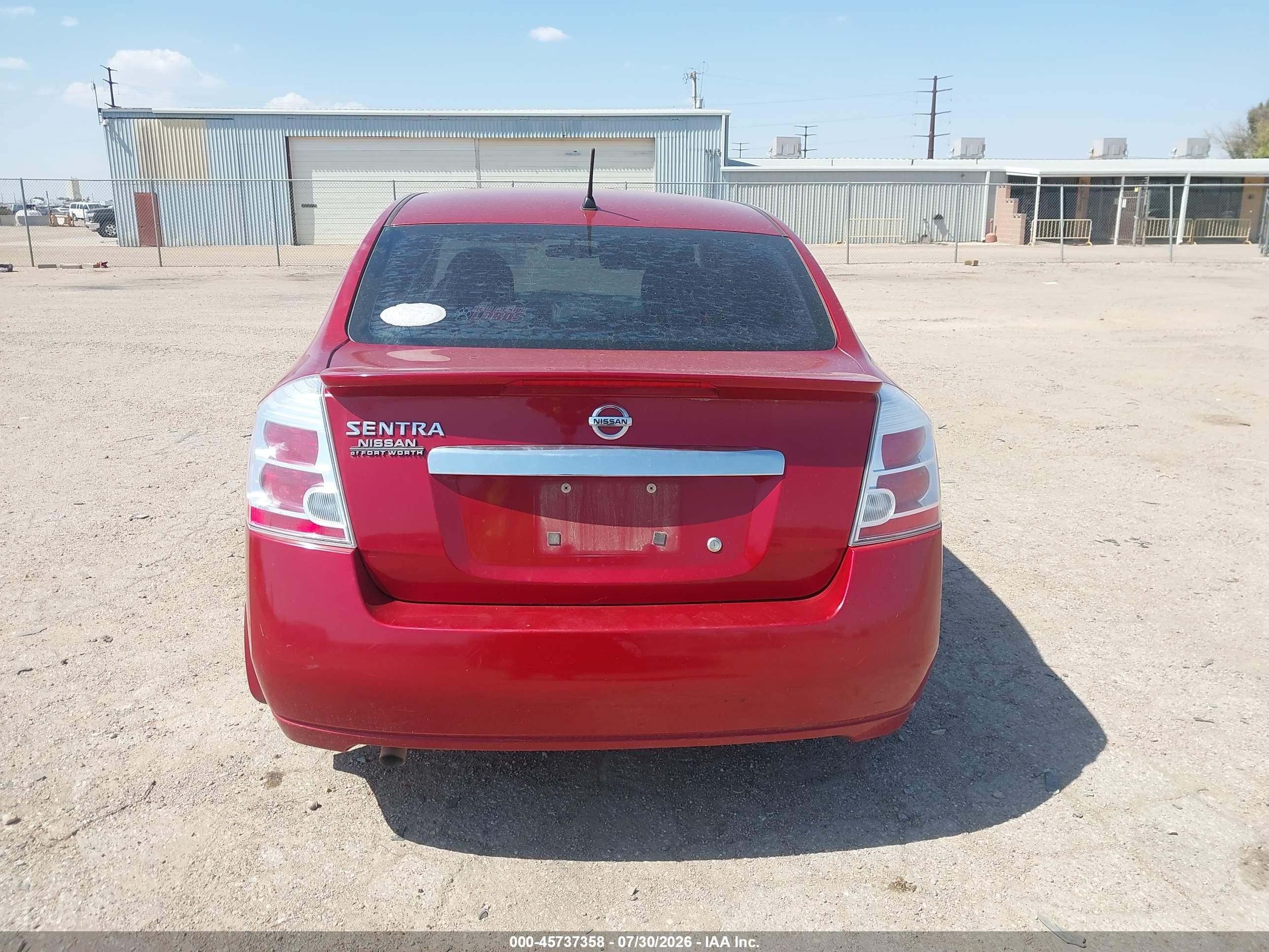 2012 Nissan Sentra 2.0 S Red vin: 3N1AB6AP3CL661884