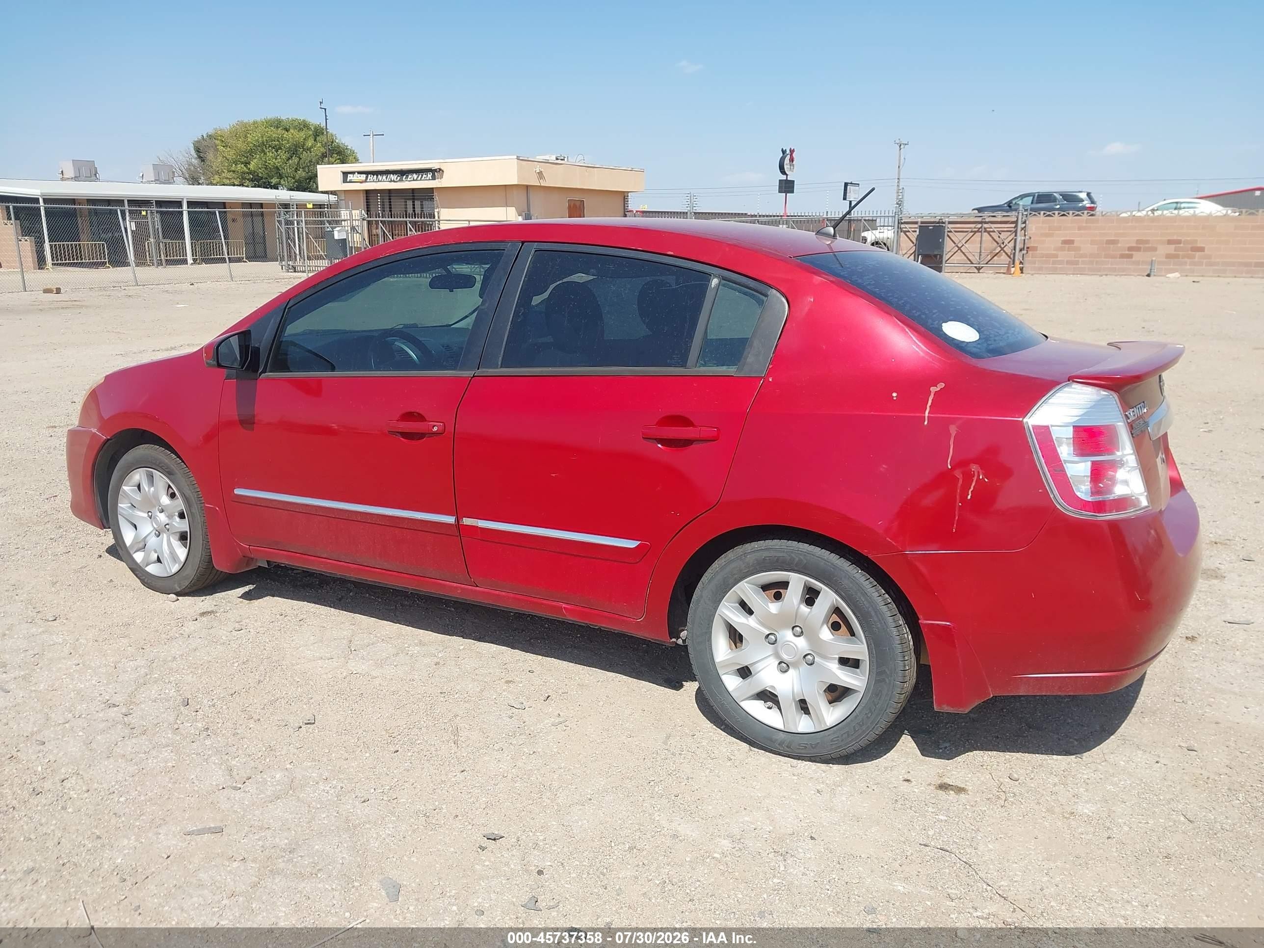 2012 Nissan Sentra 2.0 S Red vin: 3N1AB6AP3CL661884