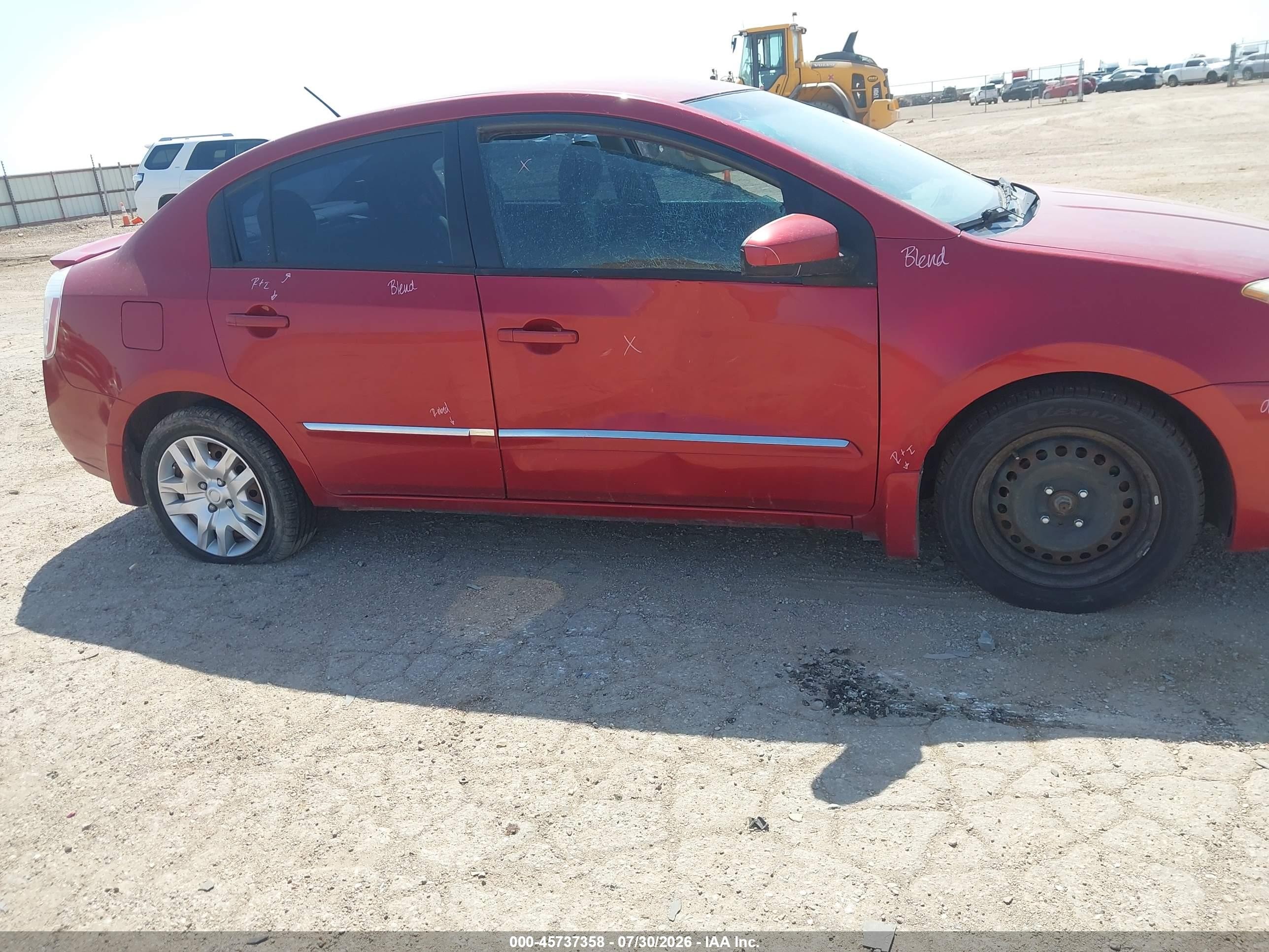 2012 Nissan Sentra 2.0 S Red vin: 3N1AB6AP3CL661884