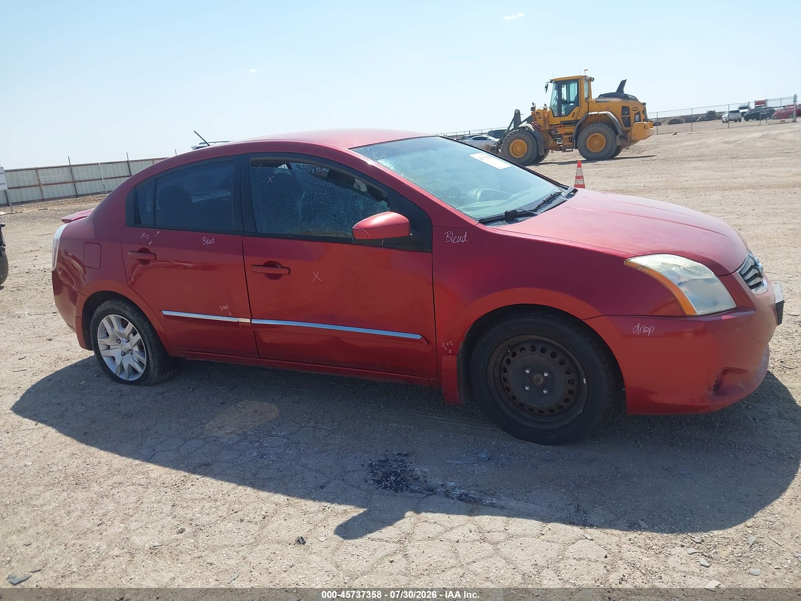 2012 Nissan Sentra 2.0 S Red vin: 3N1AB6AP3CL661884
