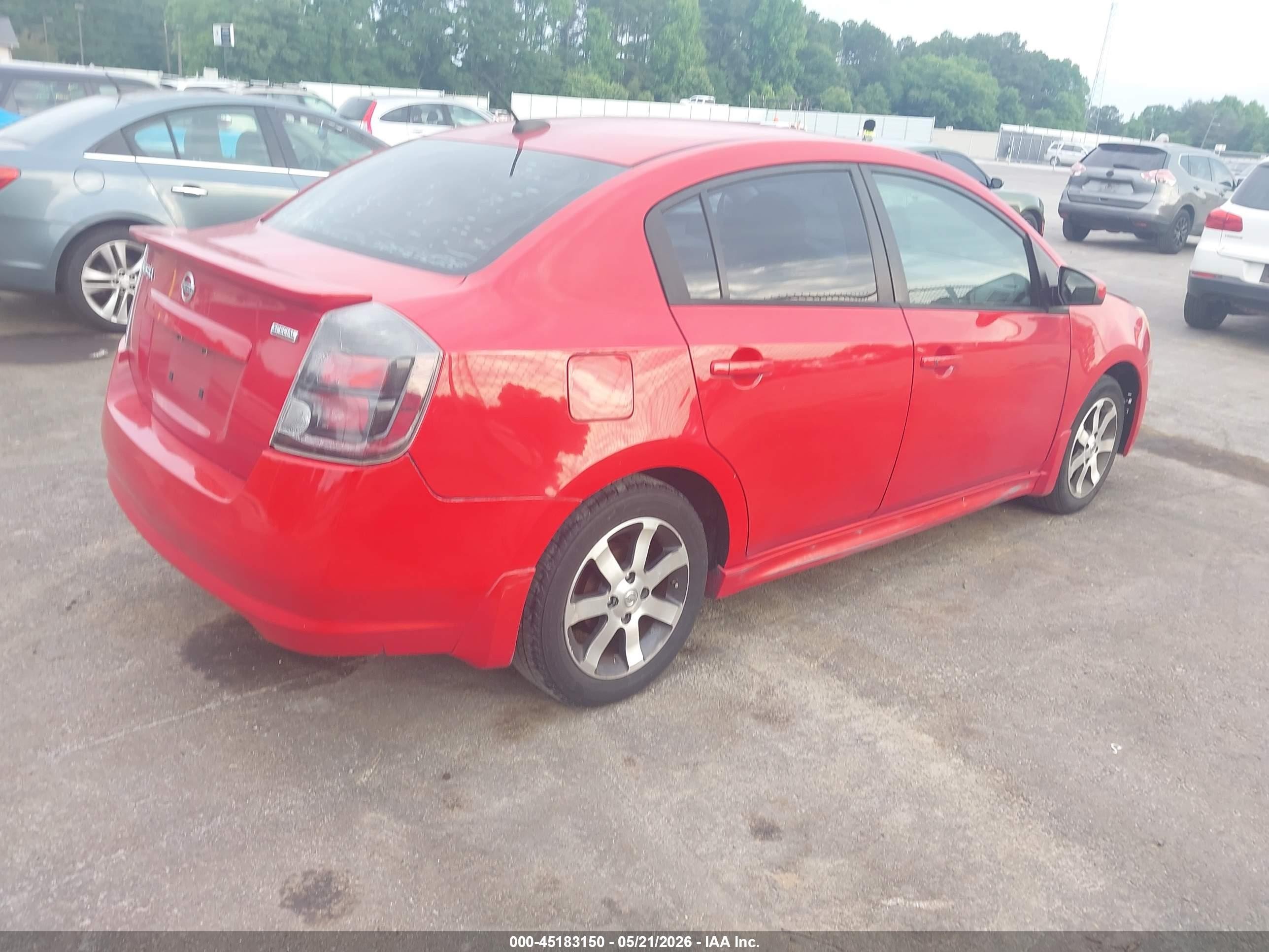 2012 Nissan Sentra 2.0 Sr Red vin: 3N1AB6AP3CL685991