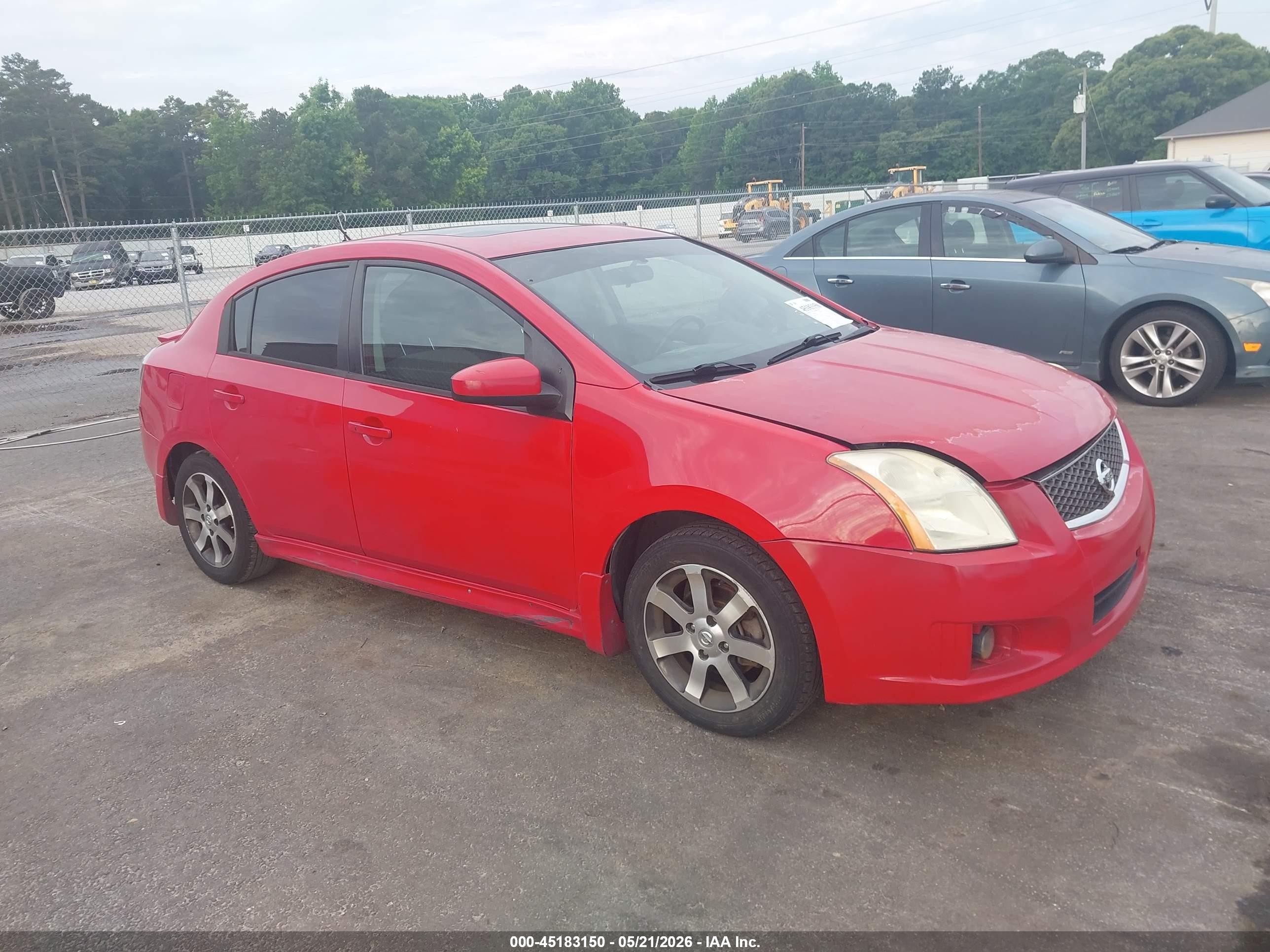 2012 Nissan Sentra 2.0 Sr Red vin: 3N1AB6AP3CL685991