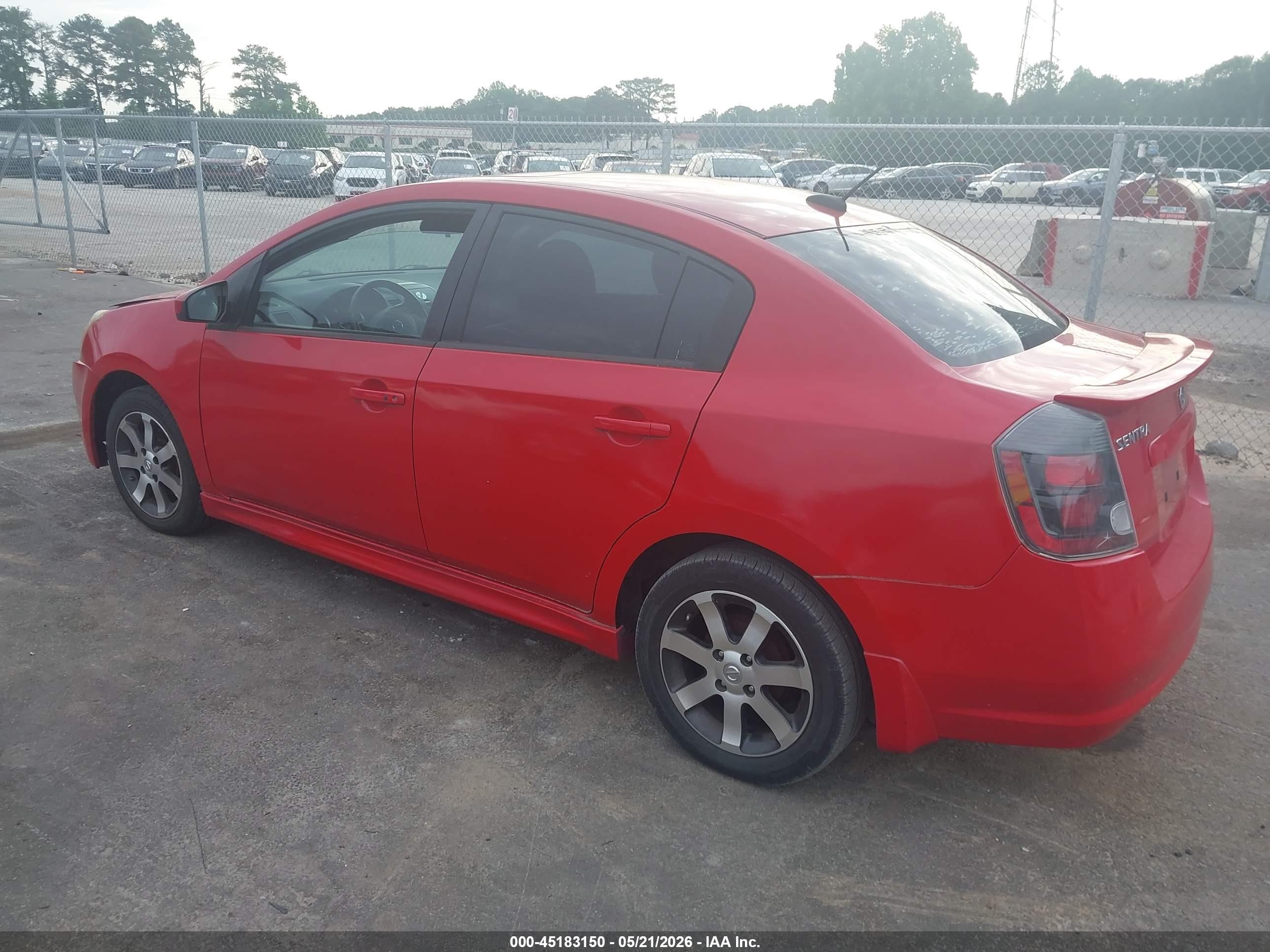 2012 Nissan Sentra 2.0 Sr Red vin: 3N1AB6AP3CL685991
