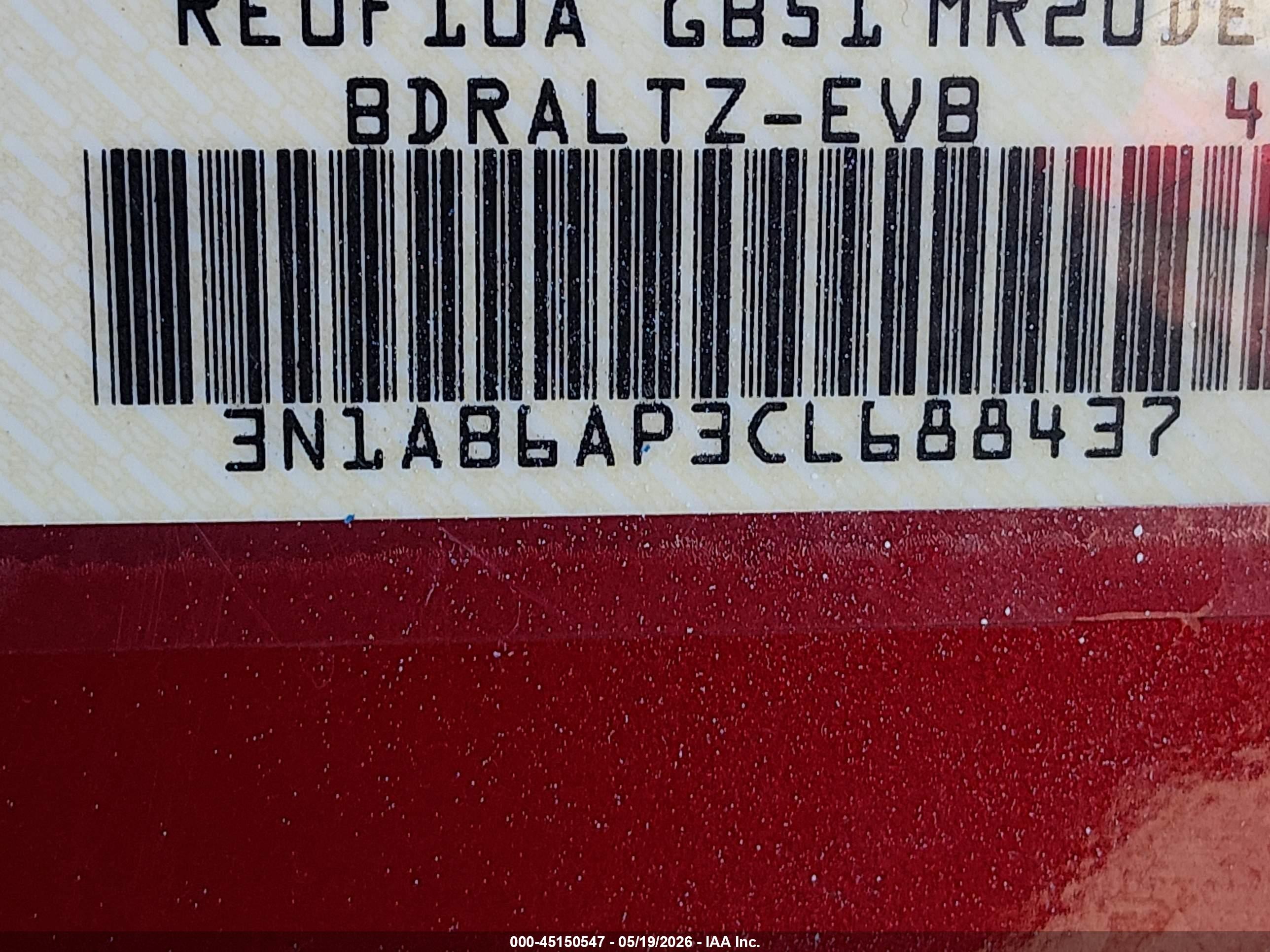 2012 Nissan Sentra 2.0 S Red vin: 3N1AB6AP3CL688437